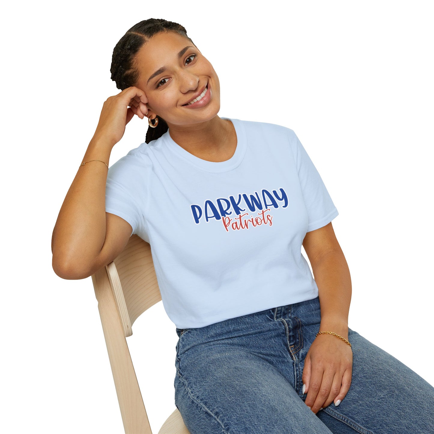 Gildan Parkway Patriots Style 2 Unisex Softstyle T-Shirt, Cute Graphic Tee, Team Spirit Shirt, Casual Wear, Gift for Fans