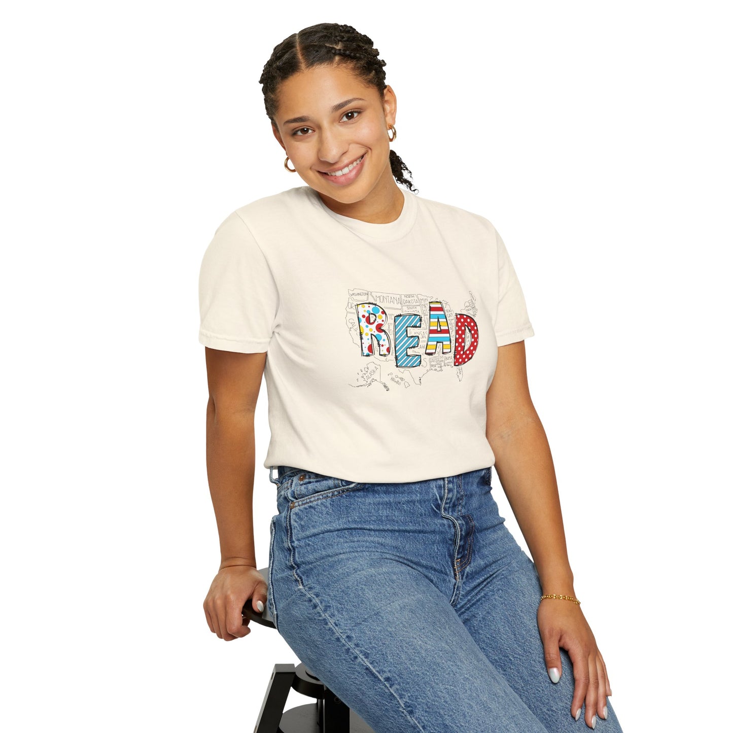 Comfort Colors Unisex Read across the US - Perfect for Teachers, Back to School, Gifts, Classroom Apparel, Casual Wear