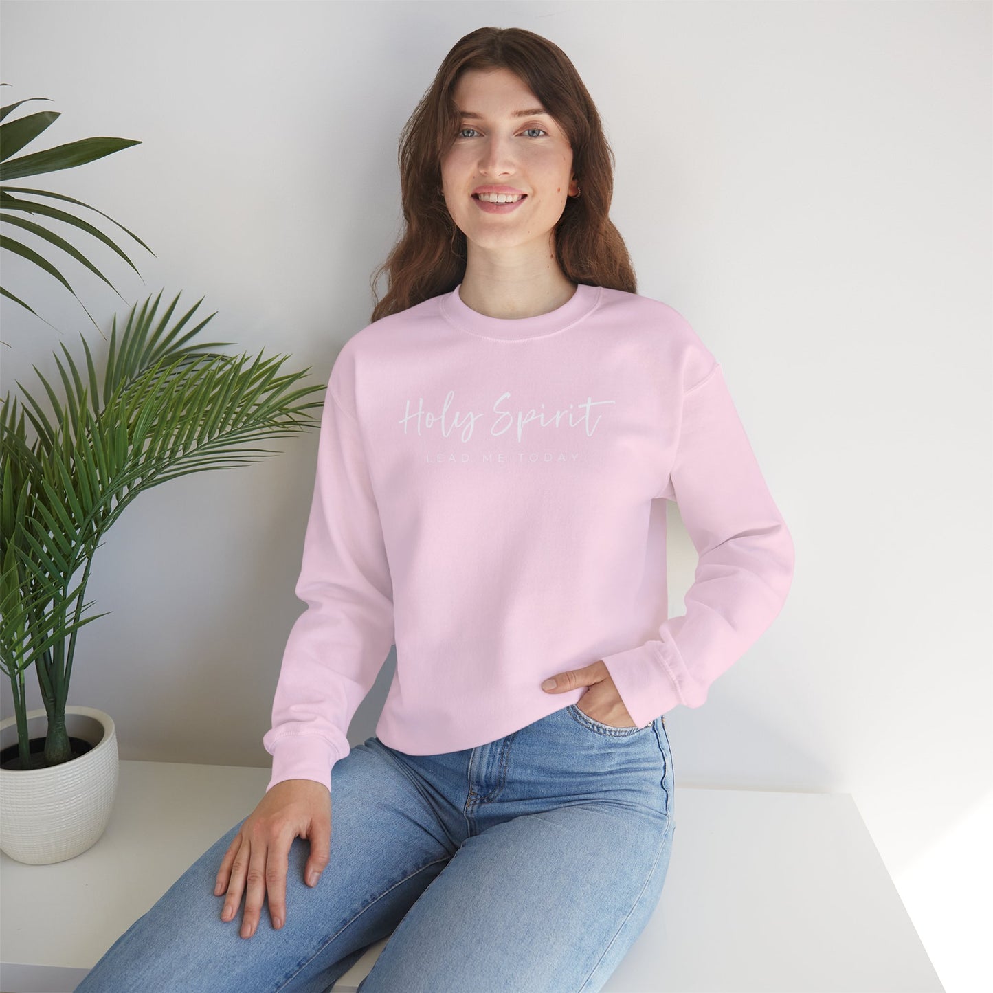 Gildan Comfortable Unisex Crewneck Sweatshirt - "Holy Spirit Lead Me Today" - Faithful Gift, Cozy Wear, Inspirational Apparel, Spiritual [...]