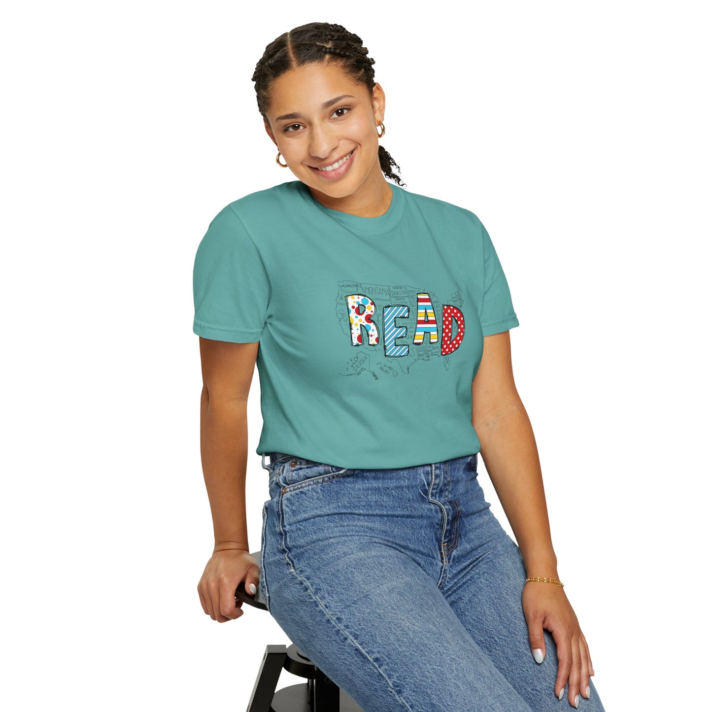 Comfort Colors Unisex Read across the US - Perfect for Teachers, Back to School, Gifts, Classroom Apparel, Casual Wear