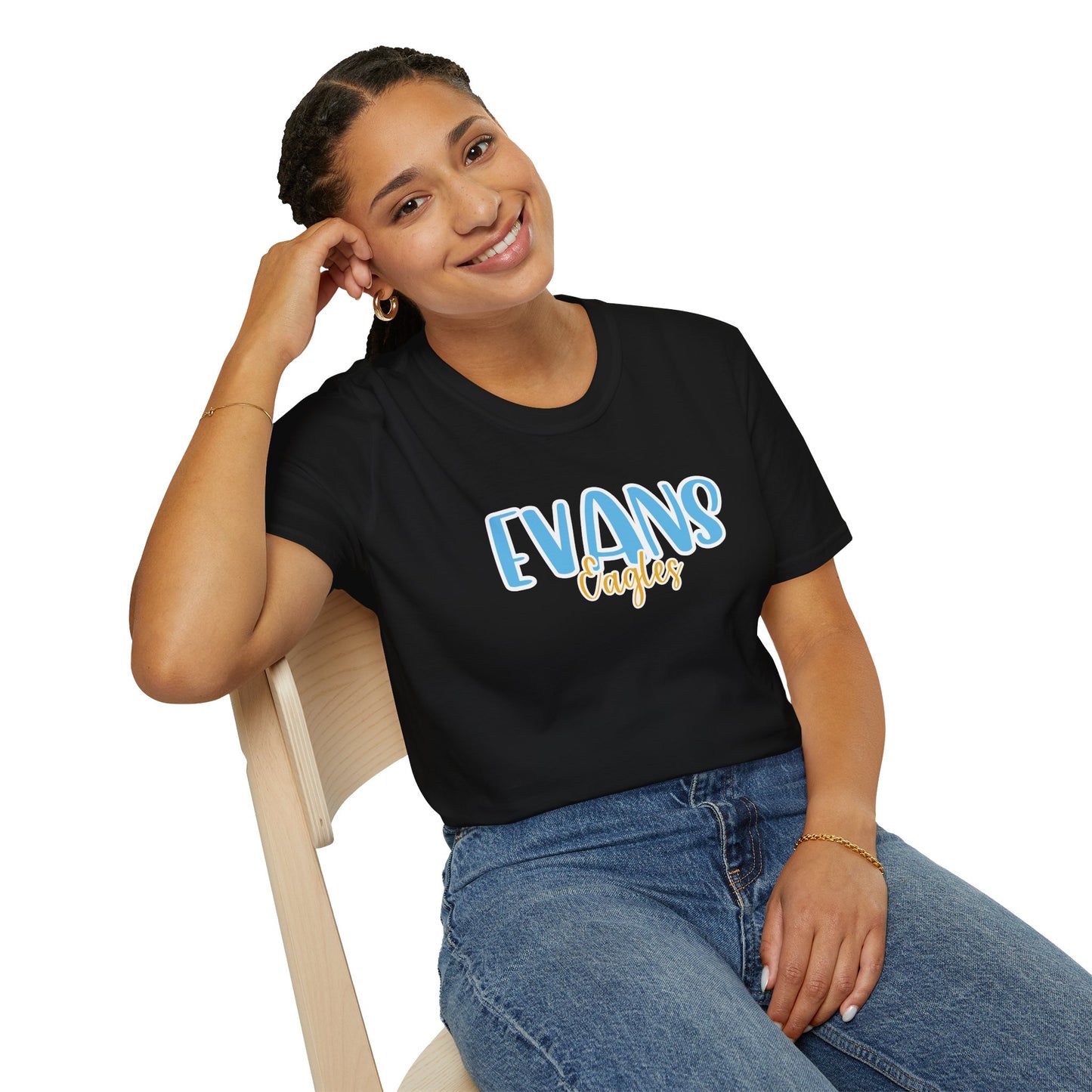 Gildan Evans Eagles Style 2 Unisex Softstyle T-Shirt, Cute Graphic Tee, Team Spirit Shirt, Casual Wear, Gift for Fans