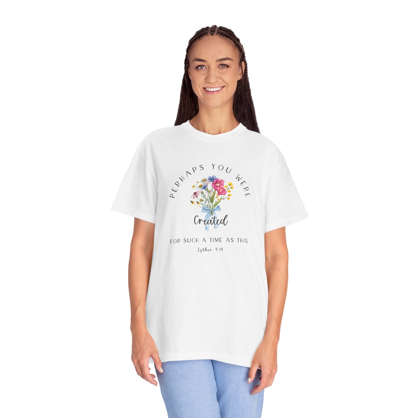 Comfort Colors Esther 4:14 Light colors Inspirational Floral T-Shirt, Unisex Garment-Dyed Tee, Perfect Gift, Spiritual Apparel, Thoughtful Quote Shirt, Everyday Wear