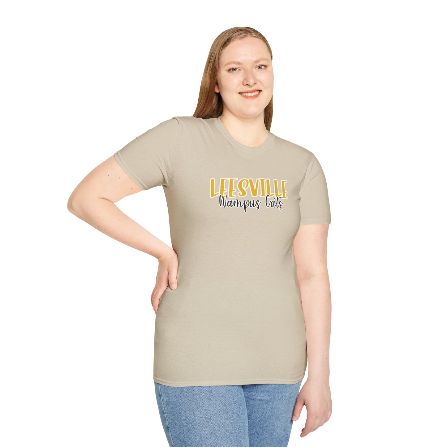 Copy of Gildan Leesville Wampus Cats Style 2 Unisex Softstyle T-Shirt, Cute Graphic Tee, Team Spirit Shirt, Casual Wear, Gift for Fans
