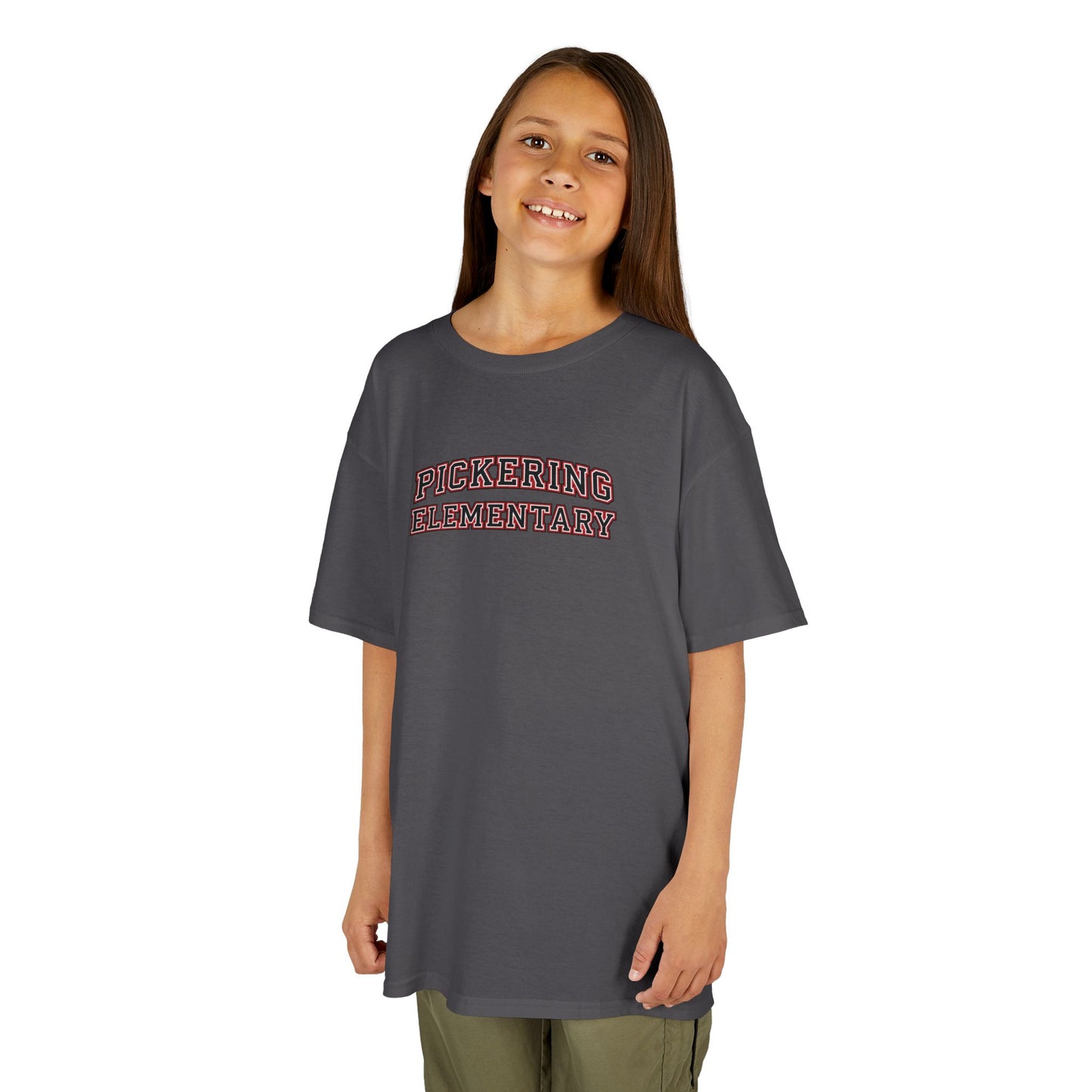 Custom Name Gildan Kids Heavy Cotton Tee with Pickering Design, Cute Children's T-Shirt, School Spirit Apparel, Gift for Young Fans, Sporty Kids Wear