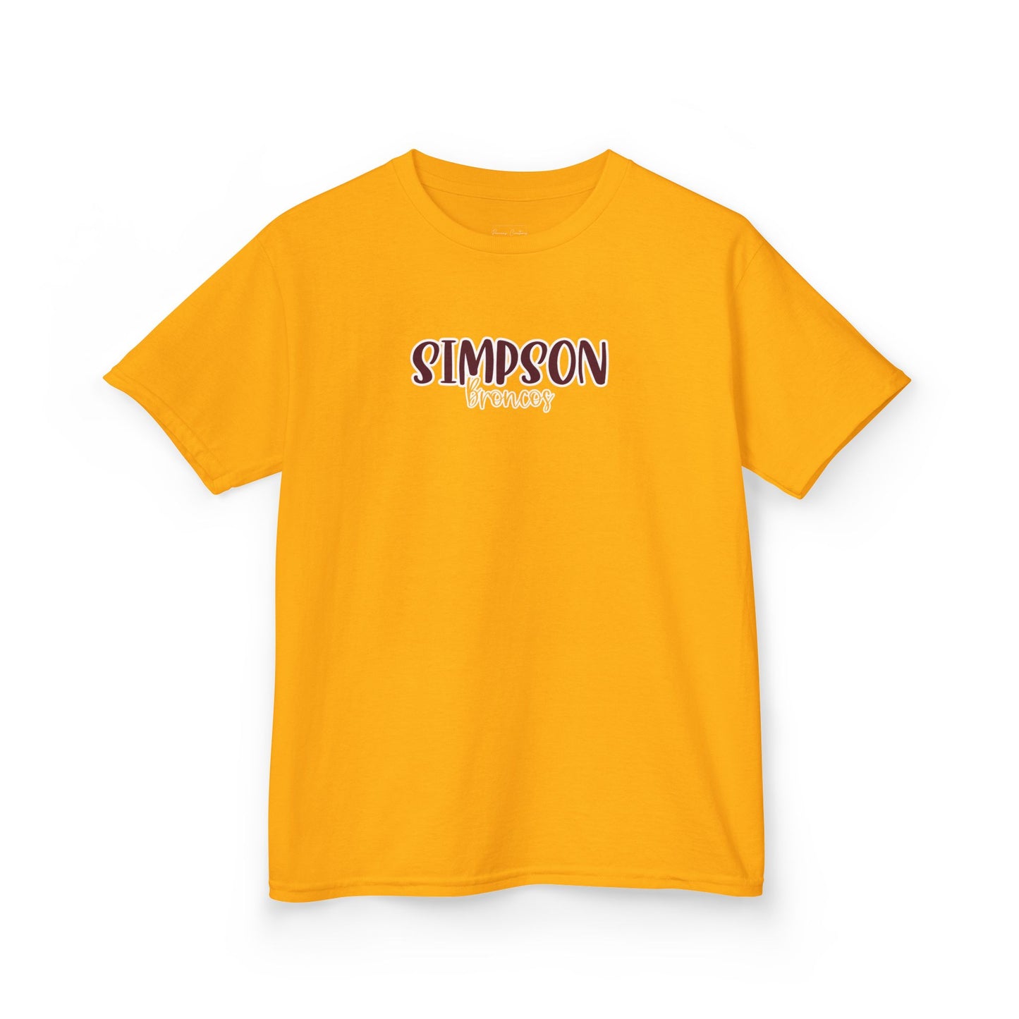 Gildan Kids Heavy Cotton Tee with Simpson Broncos Style 2 Design, Cute Children's T-Shirt, School Spirit Apparel, Gift for Young Fans, Sporty Kids Wear