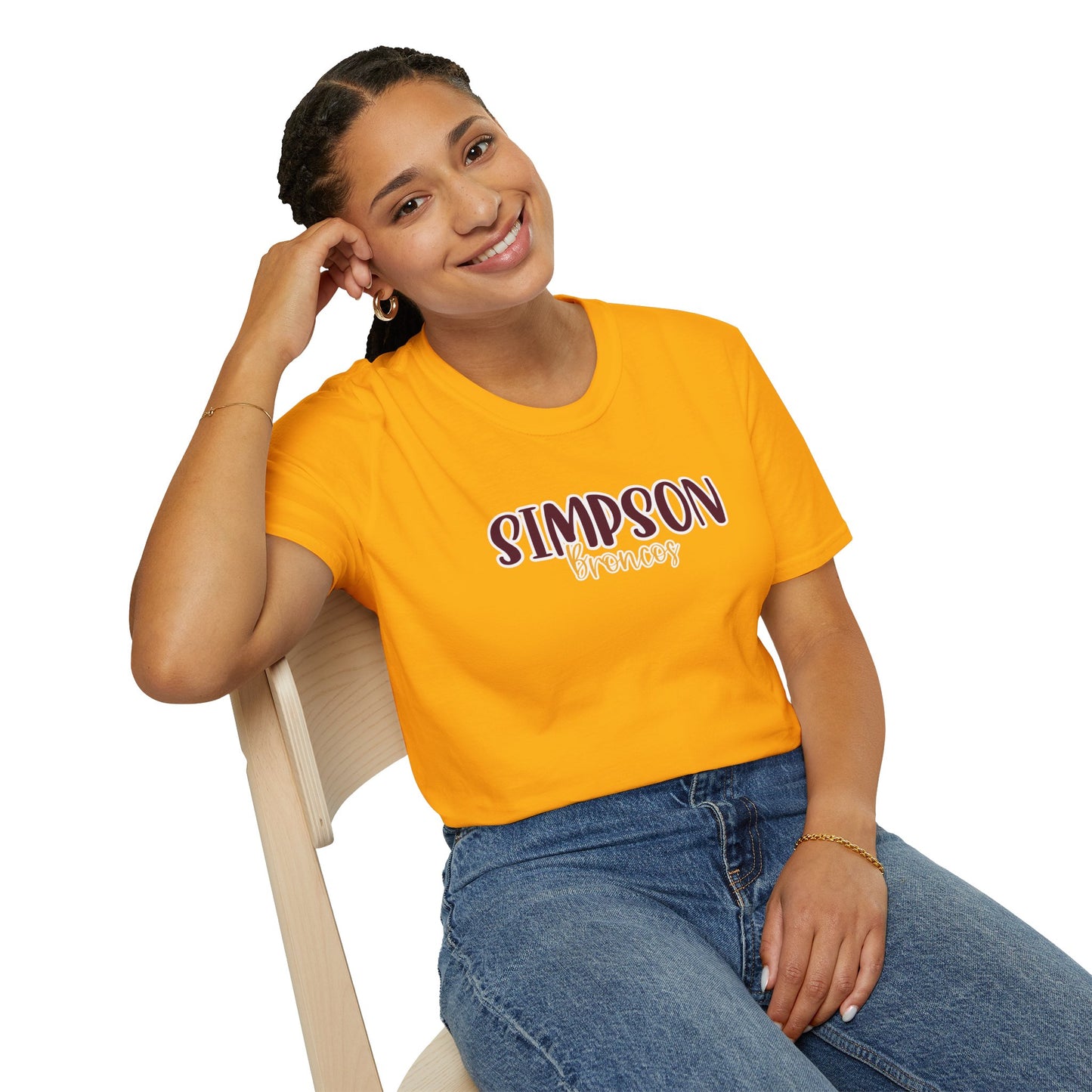 Gildan Simpson Broncos Style 2 Unisex Softstyle T-Shirt, Cute Graphic Tee, Team Spirit Shirt, Casual Wear, Gift for Fans