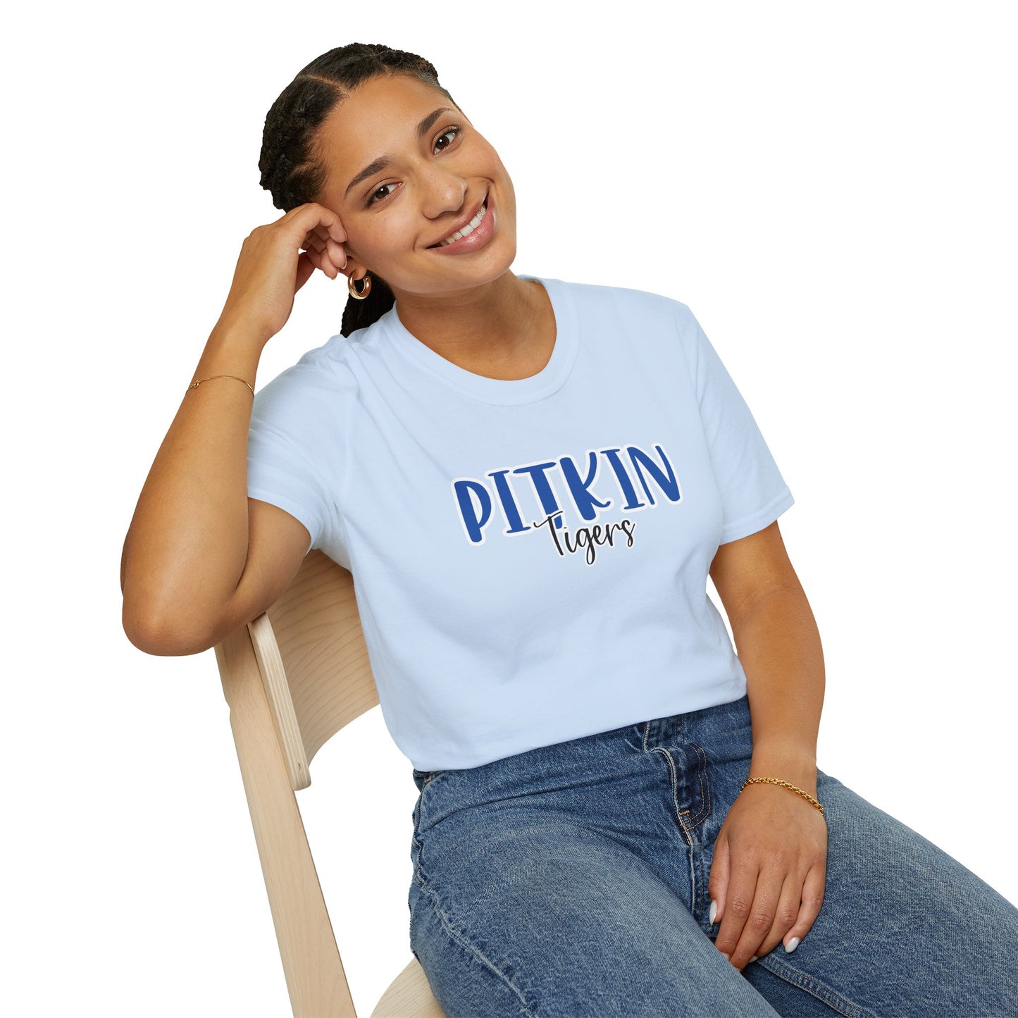 Gildan Pitkin Tigers Style 2 Unisex Softstyle T-Shirt, Cute Graphic Tee, Team Spirit Shirt, Casual Wear, Gift for Fans
