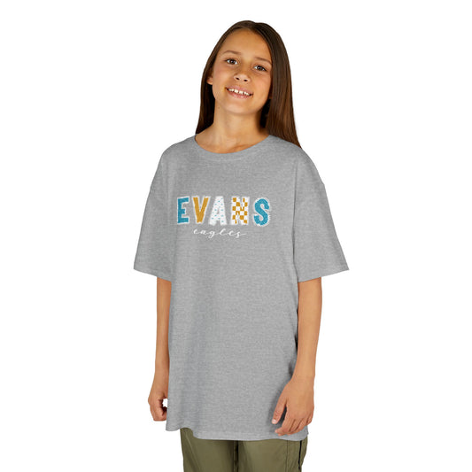 Gildan Kids Heavy Cotton Tee with Evans Eagles Design, Cute Children's T-Shirt, School Spirit Apparel, Gift for Young Fans, Sporty Kids Wear
