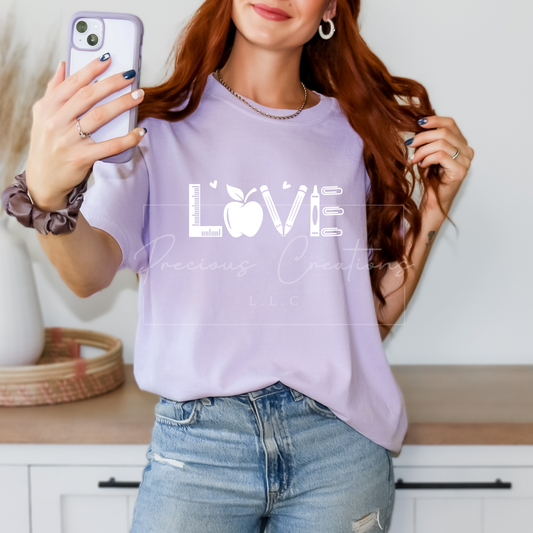 Teacher LOVE Comfort Colors Tee