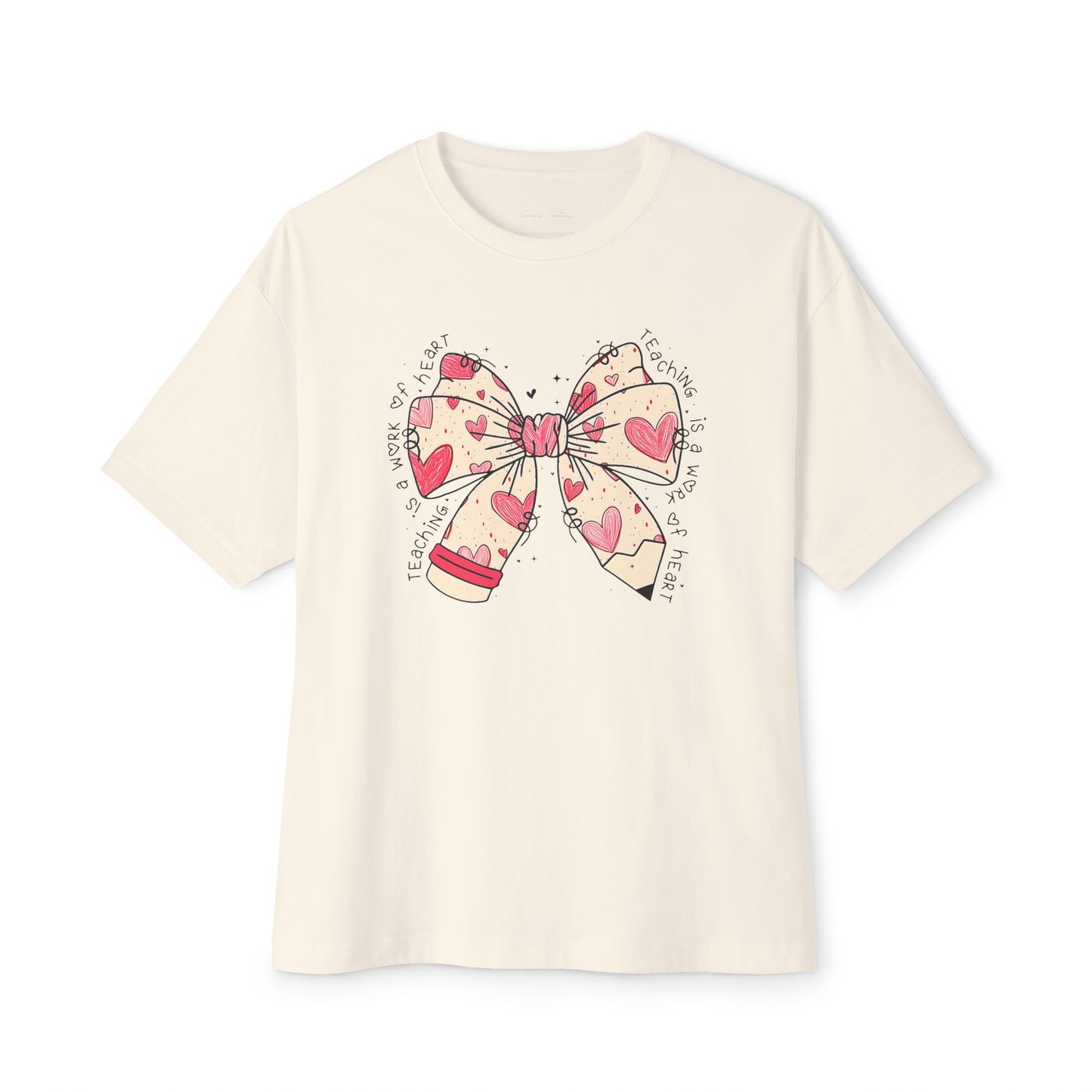 Bella + Canvas Teaching is a Work of Heart Unisex Oversized Boxy Tee