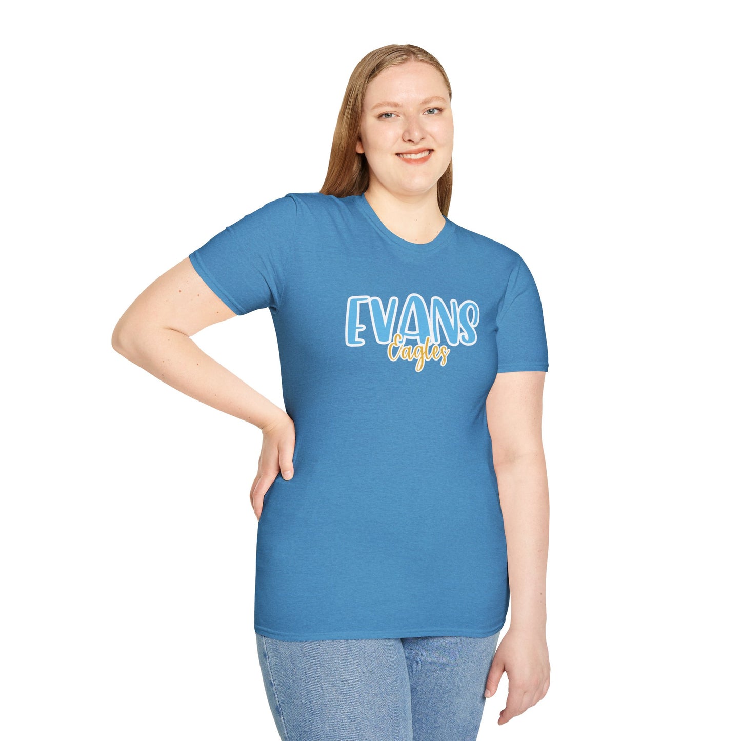 Gildan Evans Eagles Style 2 Unisex Softstyle T-Shirt, Cute Graphic Tee, Team Spirit Shirt, Casual Wear, Gift for Fans