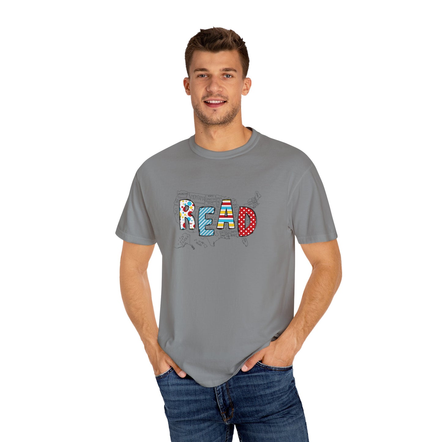 Comfort Colors Unisex Read across the US - Perfect for Teachers, Back to School, Gifts, Classroom Apparel, Casual Wear