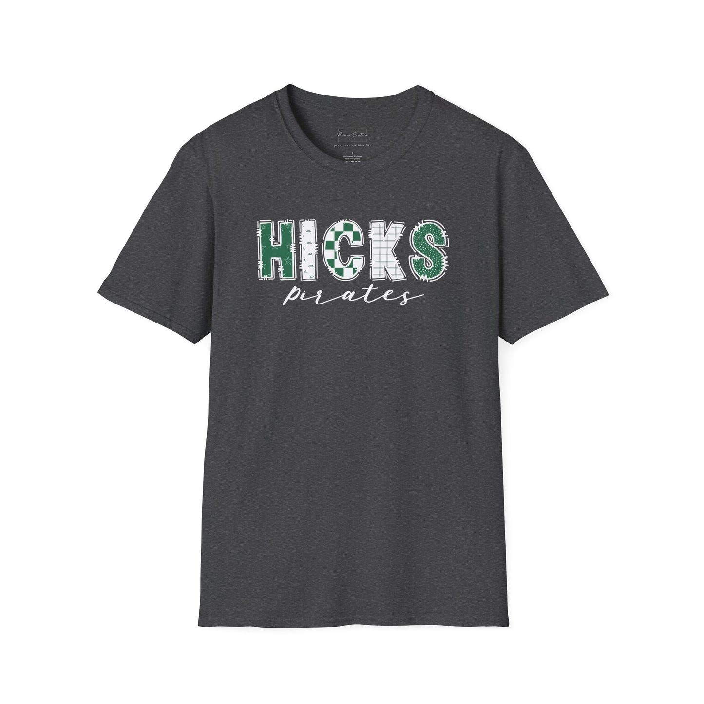 Gildan Hicks Pirates Unisex Softstyle T-Shirt, Cute Graphic Tee, Team Spirit Shirt, Casual Wear, Gift for Fans