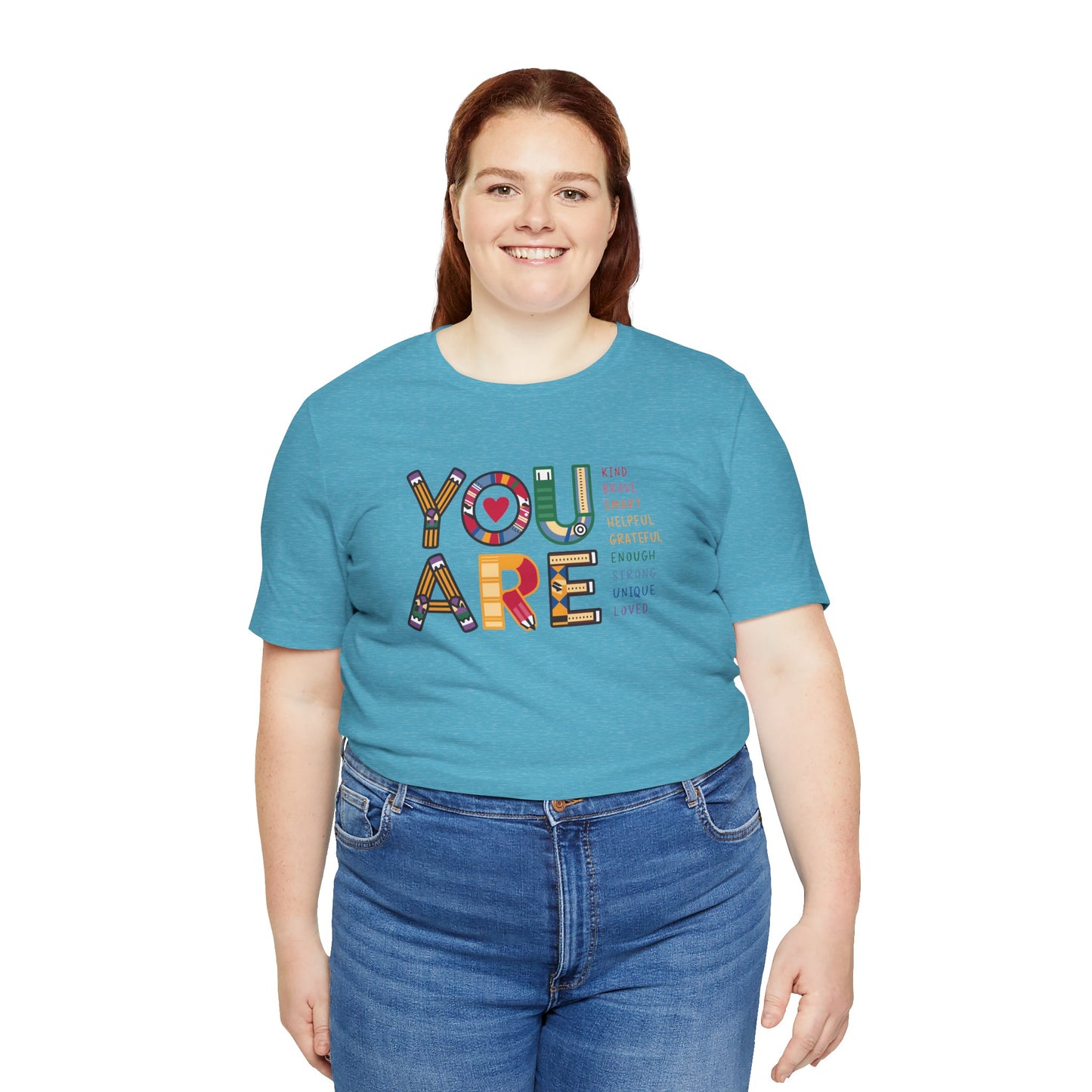 Bella + Canvas Teacher Tee, Unisex Jersey Short Sleeve Tee, Comfortable, You are Affirmations