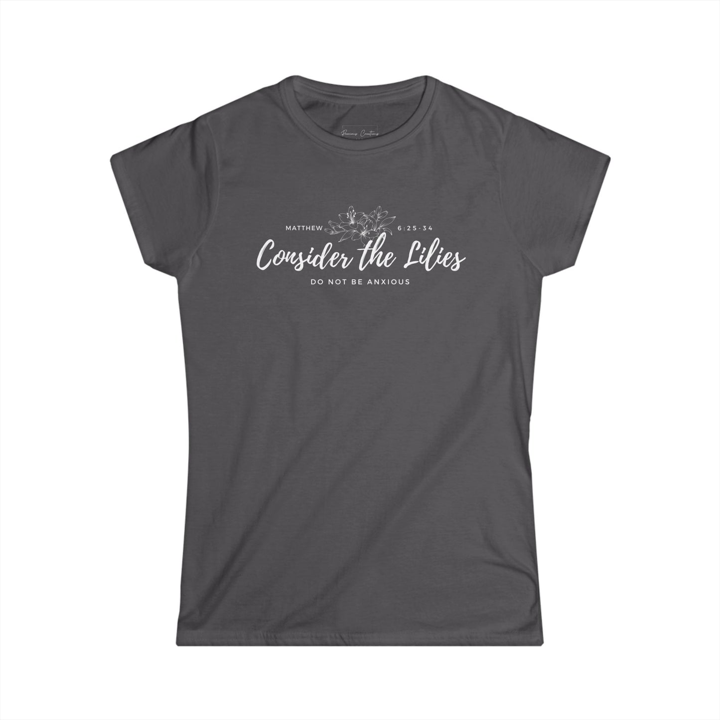 Gildan Inspirational Women's Tee - Consider the Lilies, Motivational Tshirt, Gift for Her, Faith Based Apparel, Christian Clothing, [...]