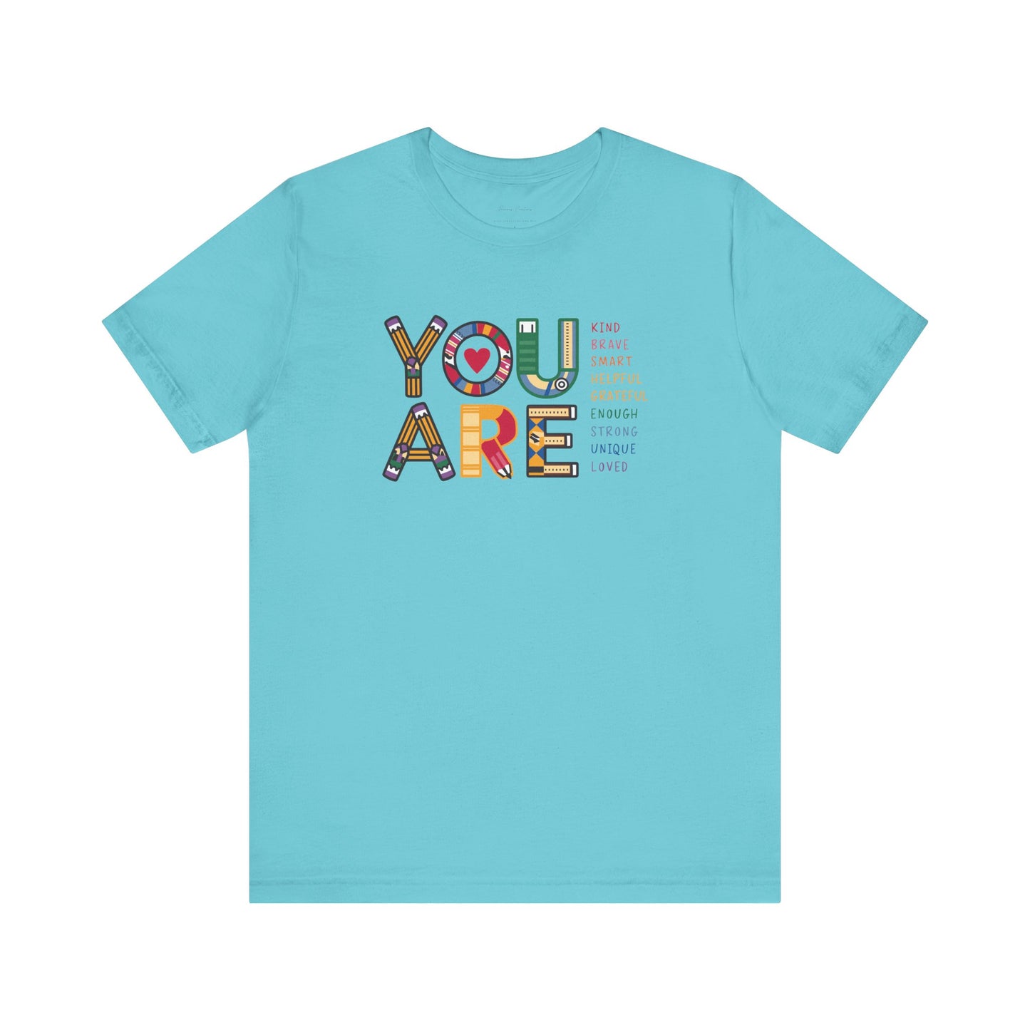 Bella + Canvas Teacher Tee, Unisex Jersey Short Sleeve Tee, Comfortable, You are Affirmations