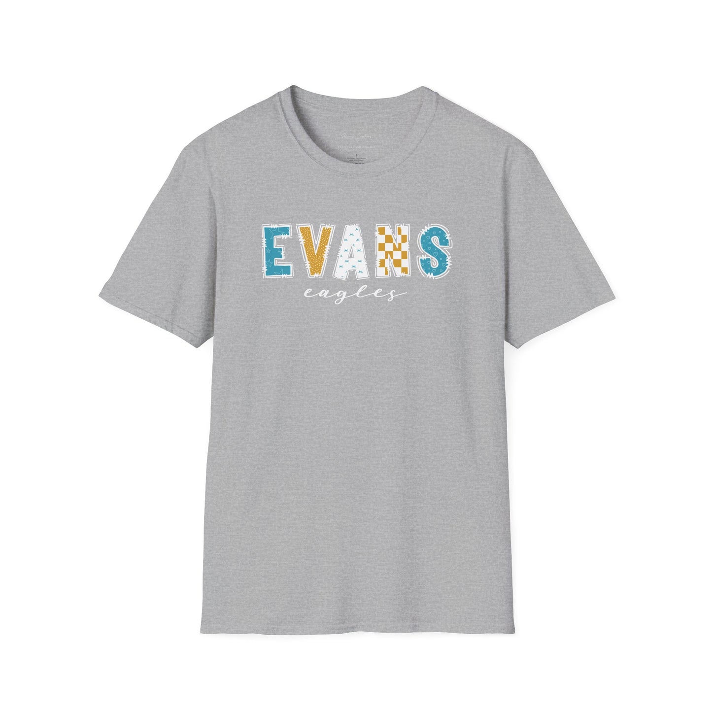 Gildan Evans Eagles Unisex Softstyle T-Shirt, Cute Graphic Tee, Team Spirit Shirt, Casual Wear, Gift for Fans