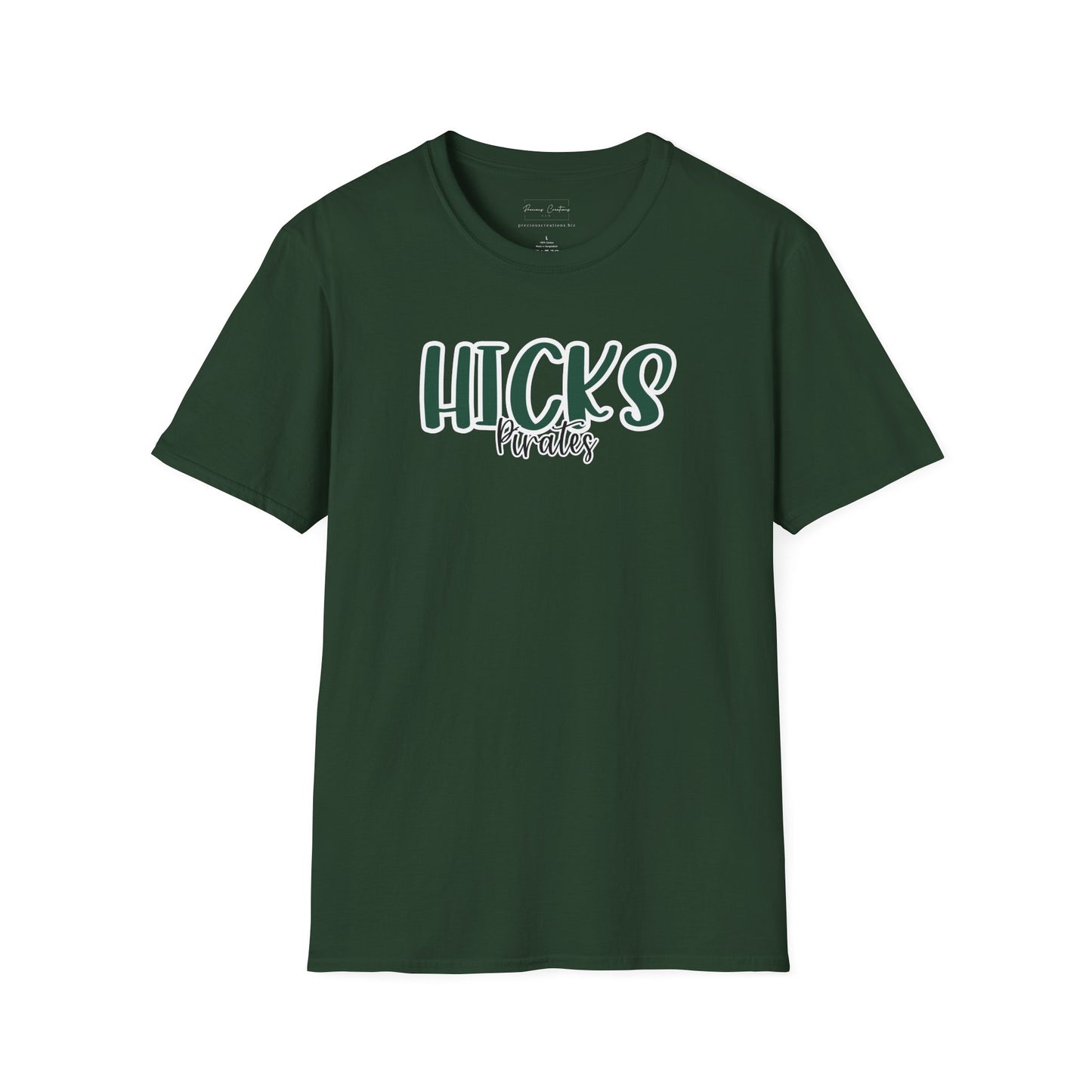 Gildan Hicks Pirates Style 2 Unisex Softstyle T-Shirt, Cute Graphic Tee, Team Spirit Shirt, Casual Wear, Gift for Fans