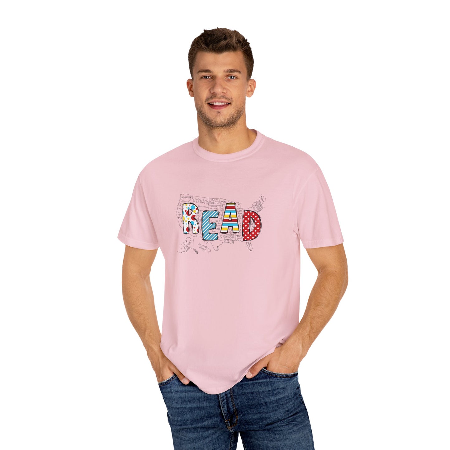 Comfort Colors Unisex Read across the US - Perfect for Teachers, Back to School, Gifts, Classroom Apparel, Casual Wear