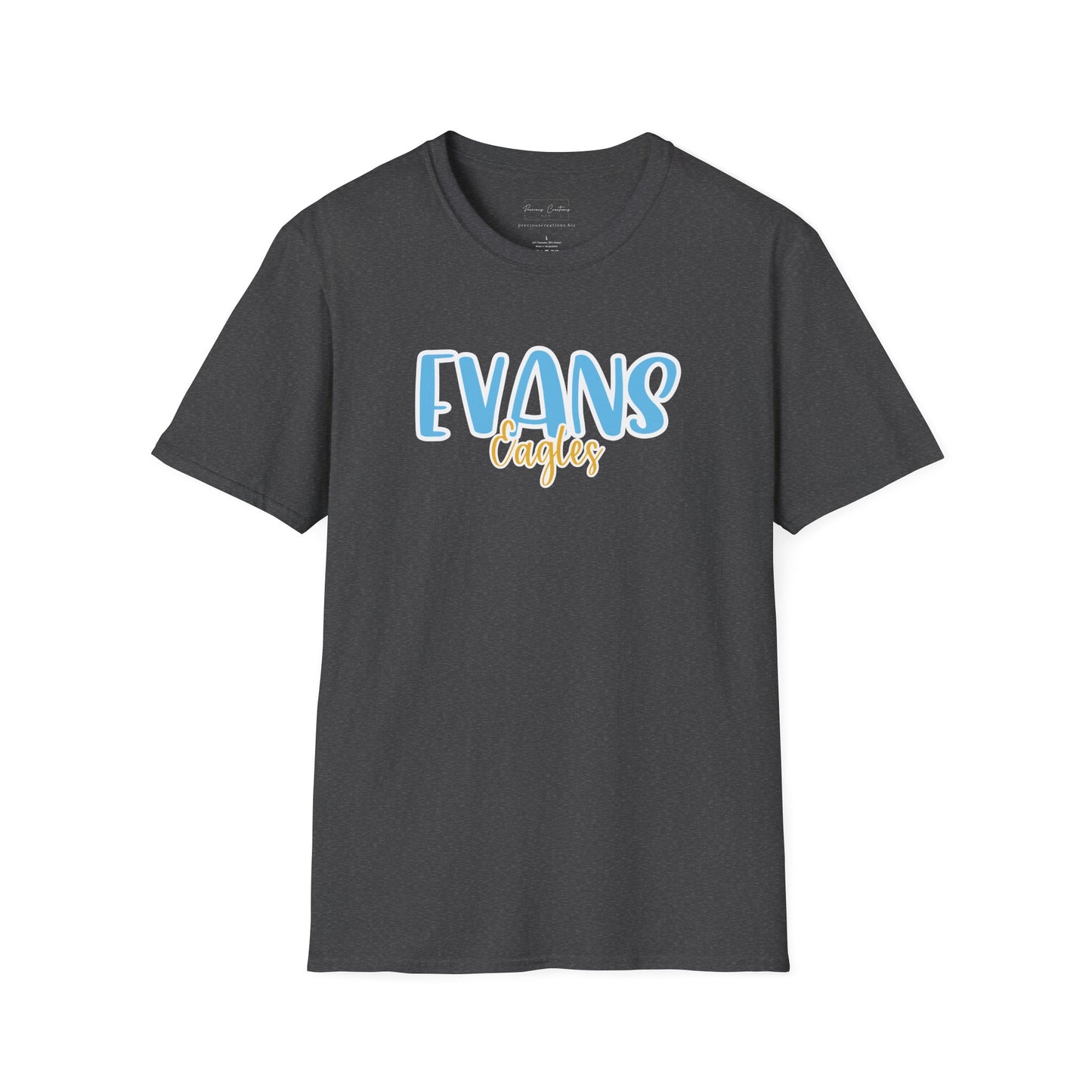 Gildan Evans Eagles Style 2 Unisex Softstyle T-Shirt, Cute Graphic Tee, Team Spirit Shirt, Casual Wear, Gift for Fans