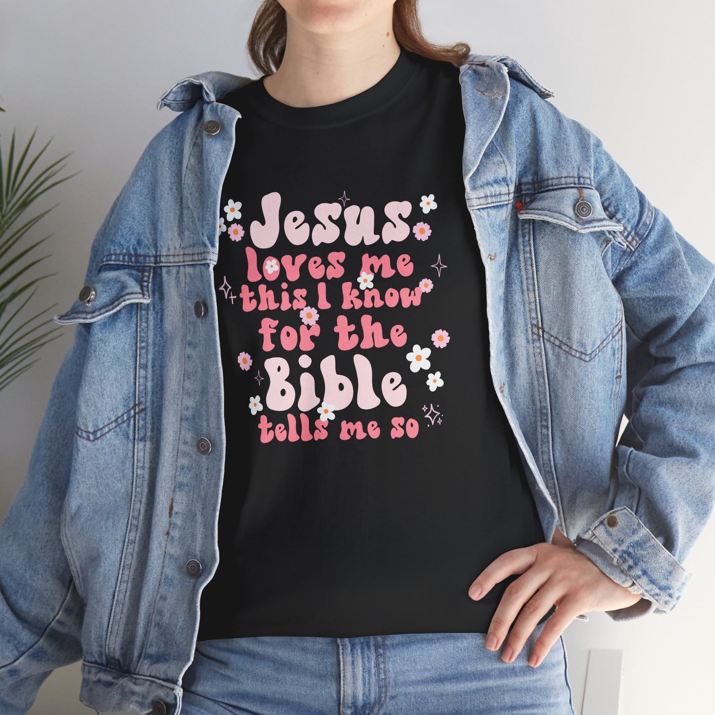 Gildan Jesus Loves Me Heavy Cotton Tee - Unisex Christian T-Shirt, Faith-Based Apparel, Gift for Church, Inspirational Top, Bible Verse Shirt
