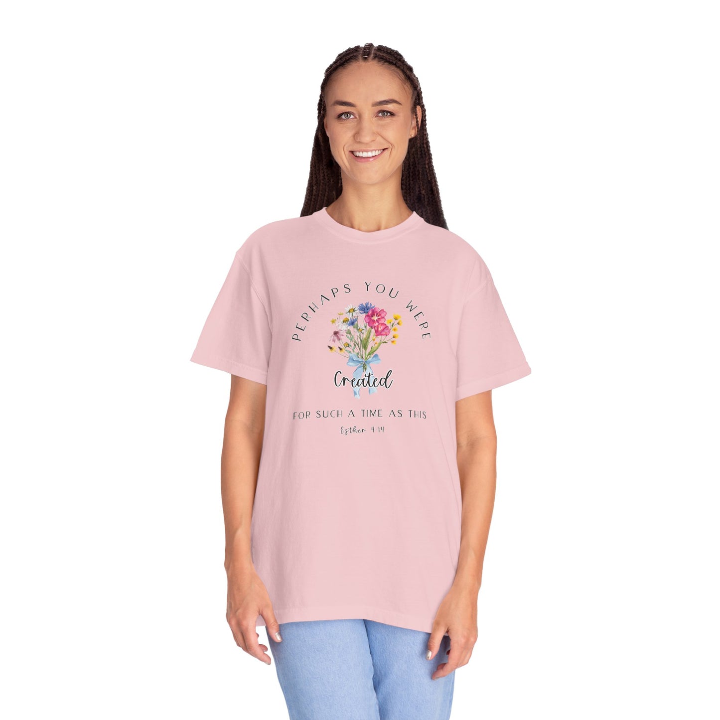 Comfort Colors Esther 4:14 Light colors Inspirational Floral T-Shirt, Unisex Garment-Dyed Tee, Perfect Gift, Spiritual Apparel, Thoughtful Quote Shirt, Everyday Wear