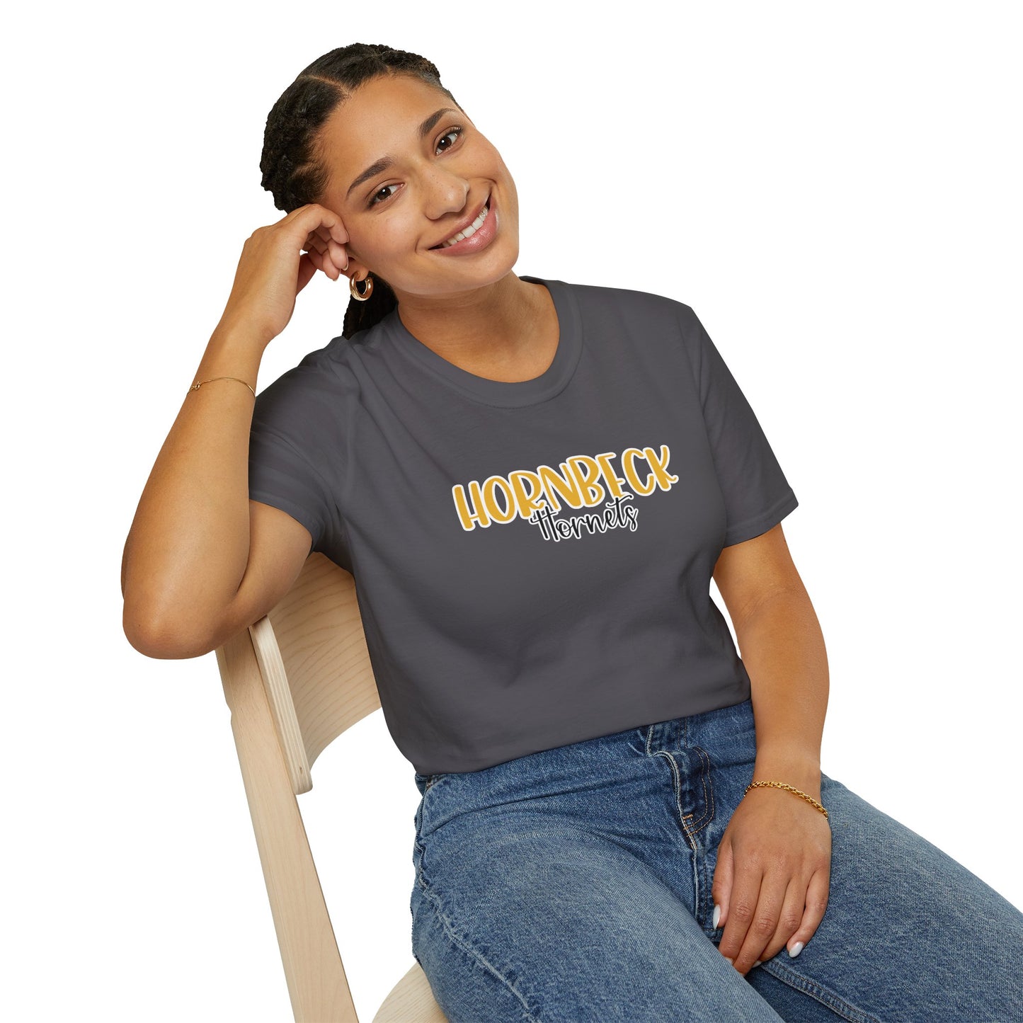 Gildan Hornbeck Hornets Style 2 Unisex Softstyle T-Shirt, Cute Graphic Tee, Team Spirit Shirt, Casual Wear, Gift for Fans