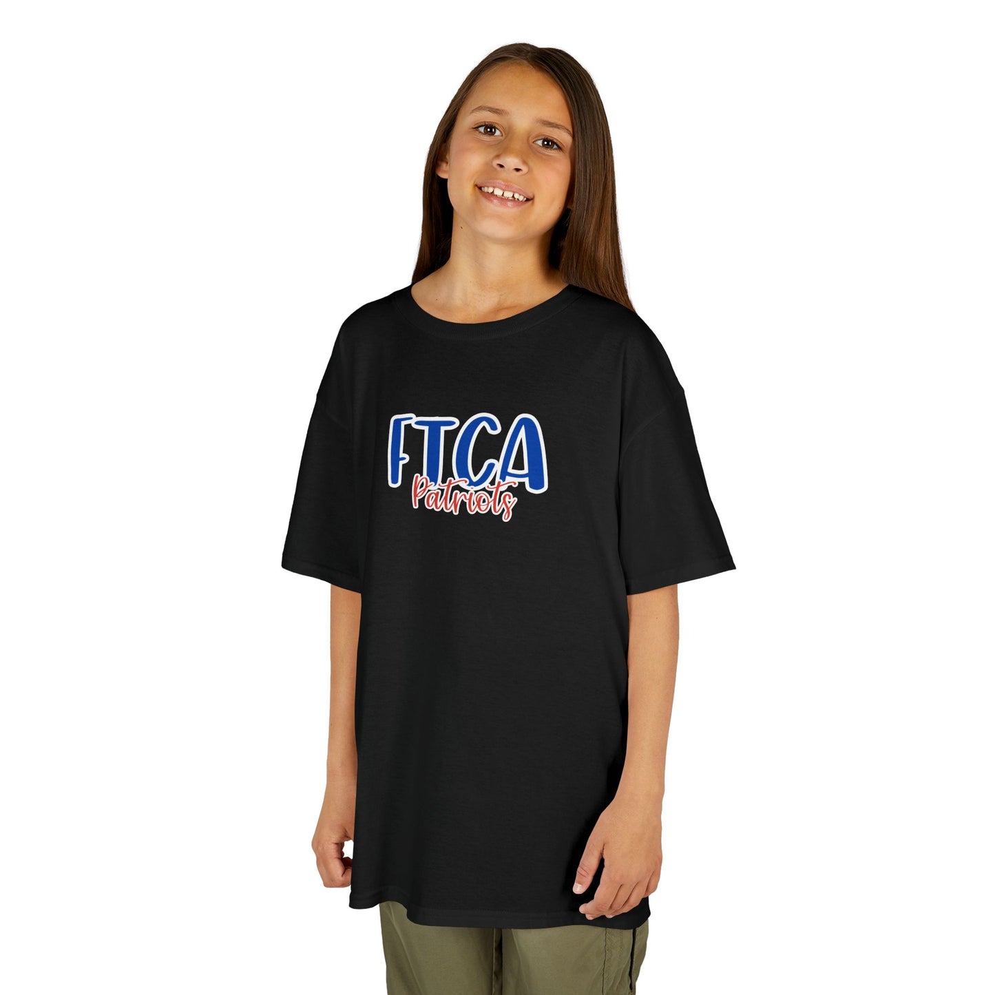 Gildan Kids Heavy Cotton Tee with Faith Training Patriots Style 2 Design, Cute Children's T-Shirt, School Spirit Apparel, Gift for Young Fans, Sporty Kids Wear
