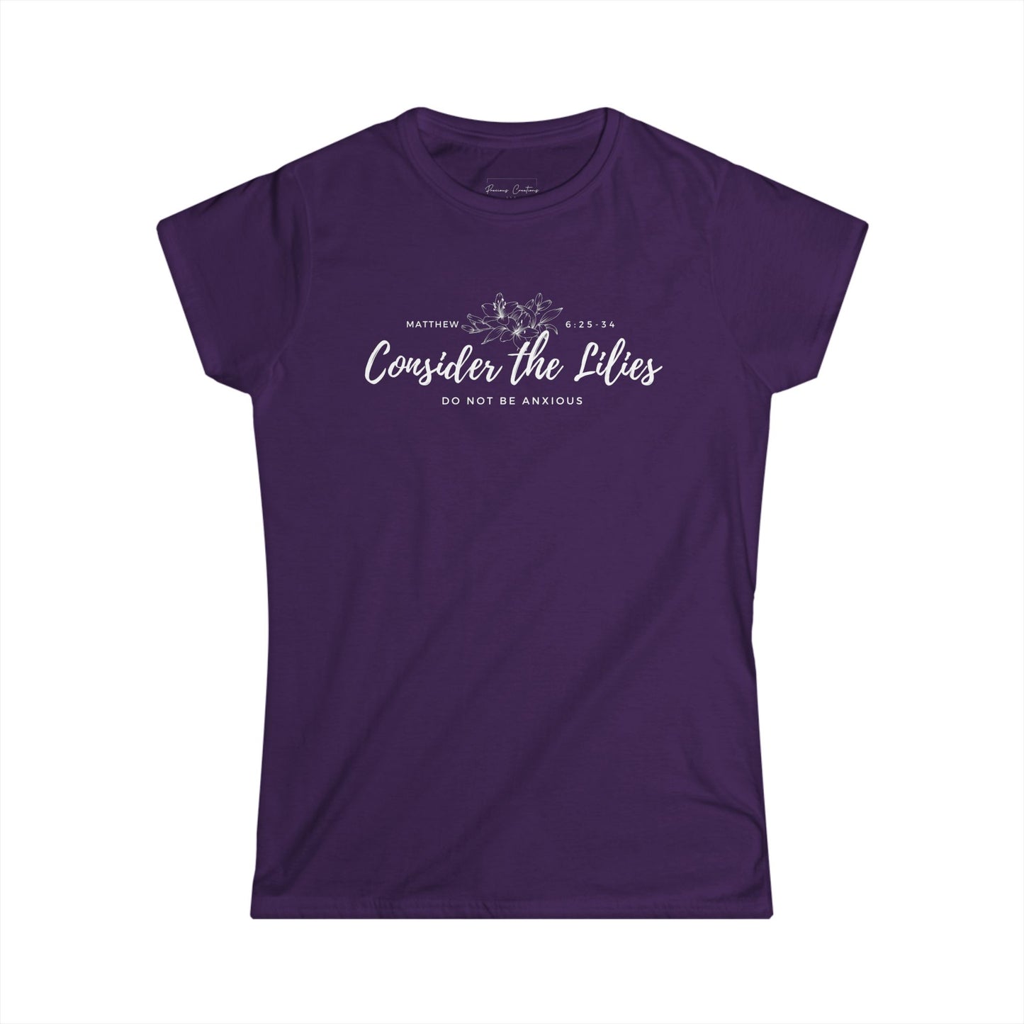 Gildan Inspirational Women's Tee - Consider the Lilies, Motivational Tshirt, Gift for Her, Faith Based Apparel, Christian Clothing, [...]