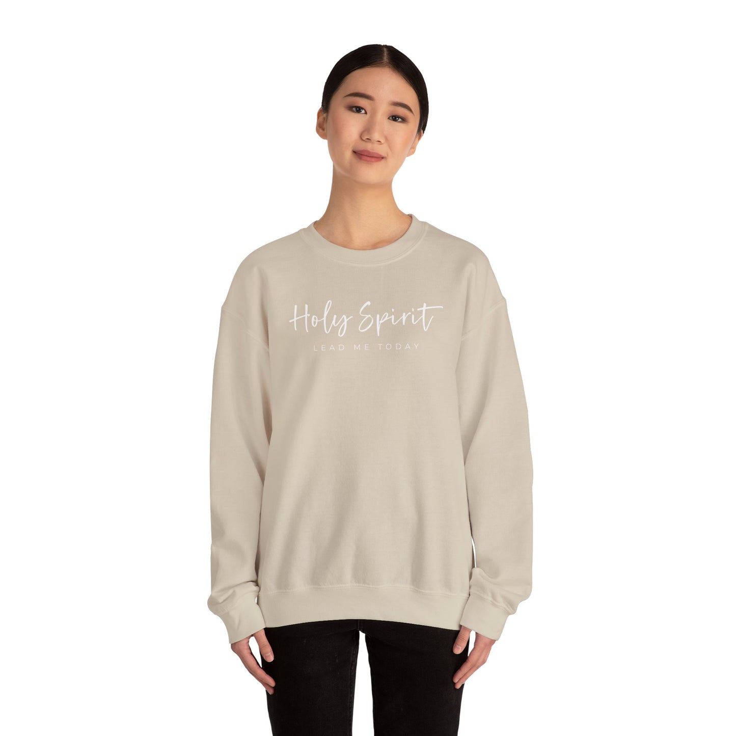 Gildan Comfortable Unisex Crewneck Sweatshirt - "Holy Spirit Lead Me Today" - Faithful Gift, Cozy Wear, Inspirational Apparel, Spiritual [...]