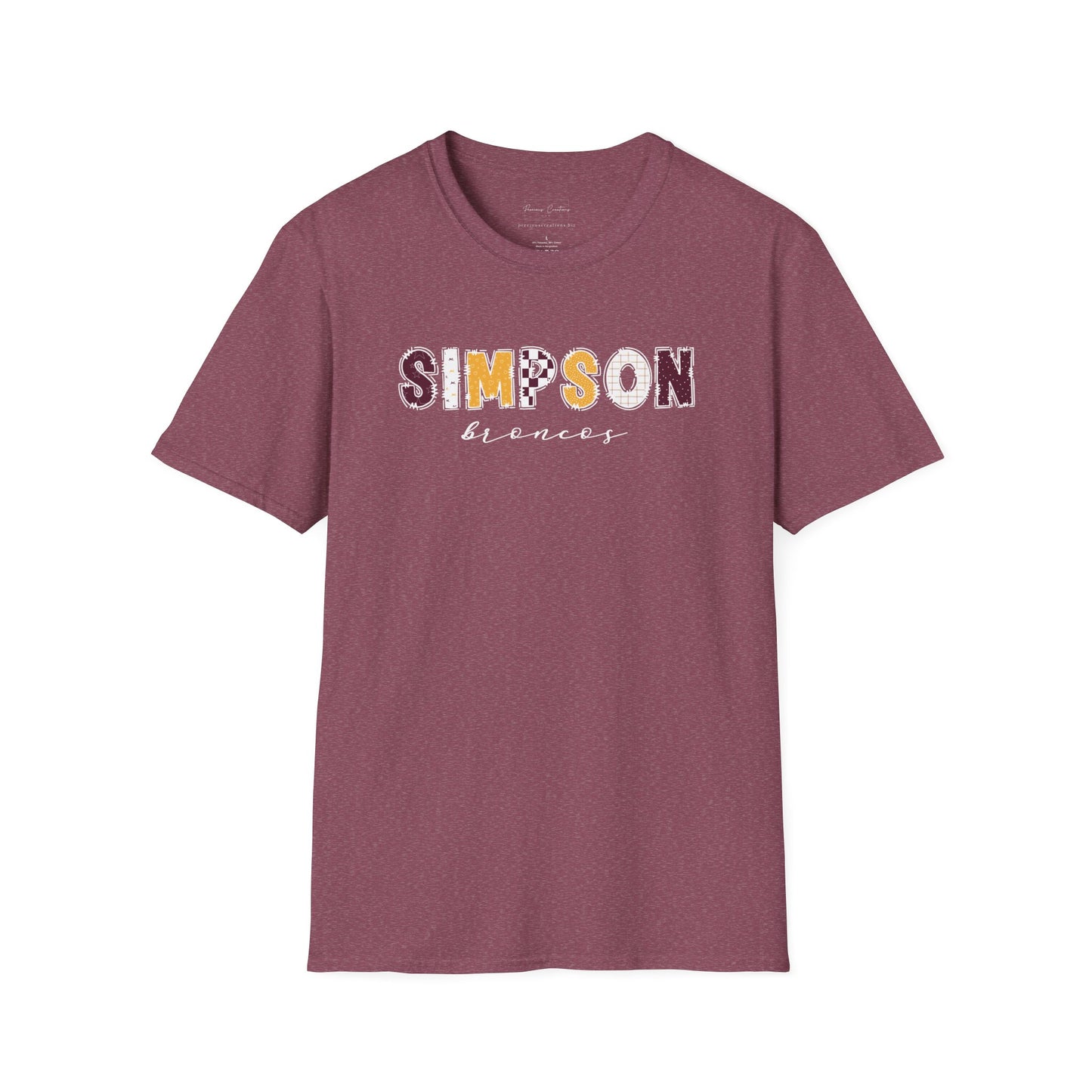 Gildan Simpson Broncos Unisex Softstyle T-Shirt, Cute Graphic Tee, Team Spirit Shirt, Casual Wear, Gift for Fans