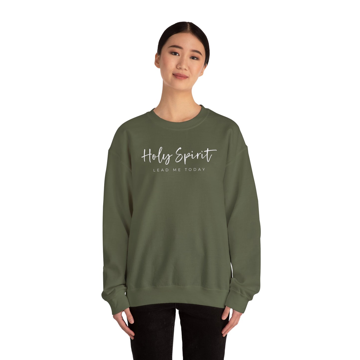 Gildan Comfortable Unisex Crewneck Sweatshirt - "Holy Spirit Lead Me Today" - Faithful Gift, Cozy Wear, Inspirational Apparel, Spiritual [...]