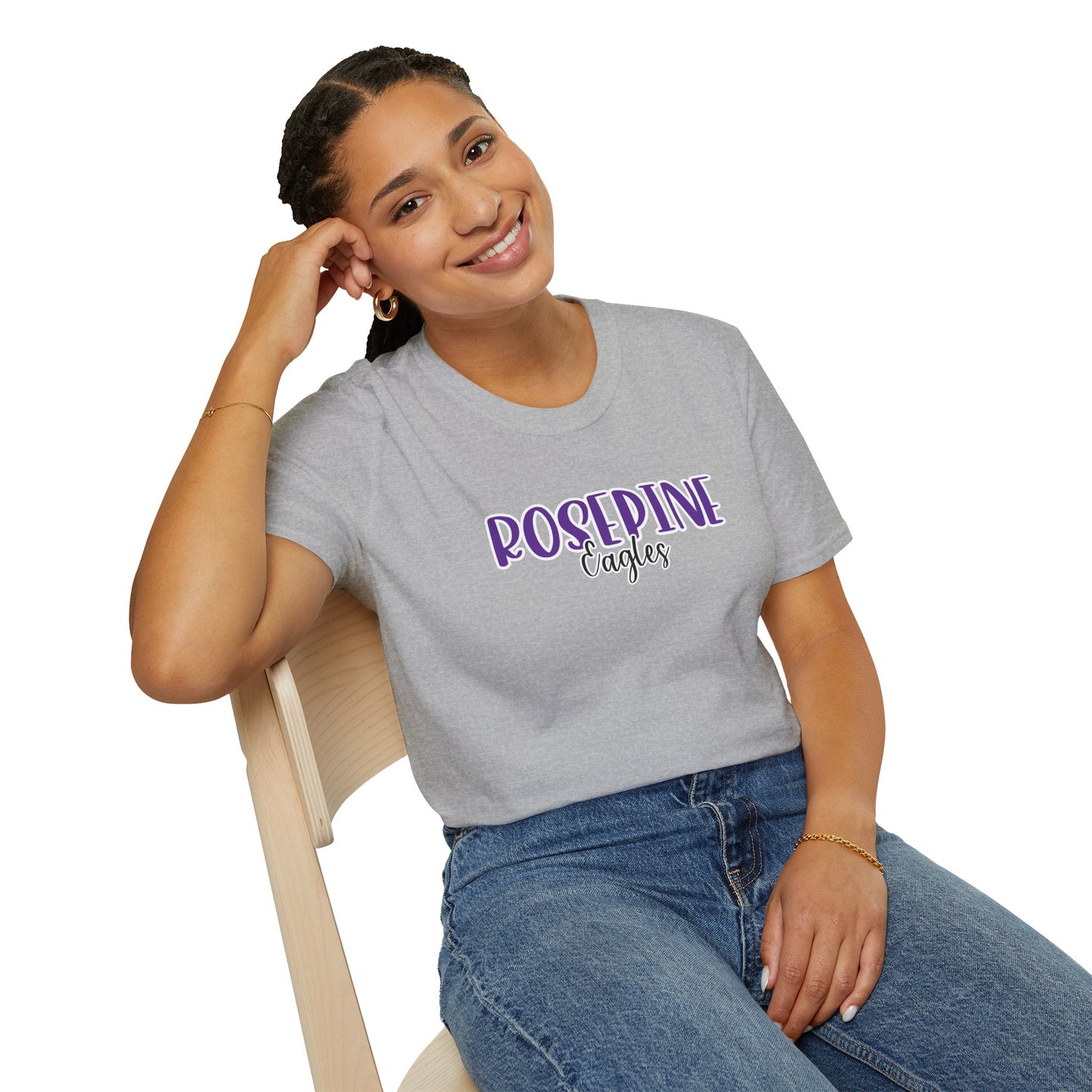 Gildan Rosepine Eagles Style 2 Unisex Softstyle T-Shirt, Cute Graphic Tee, Team Spirit Shirt, Casual Wear, Gift for Fans