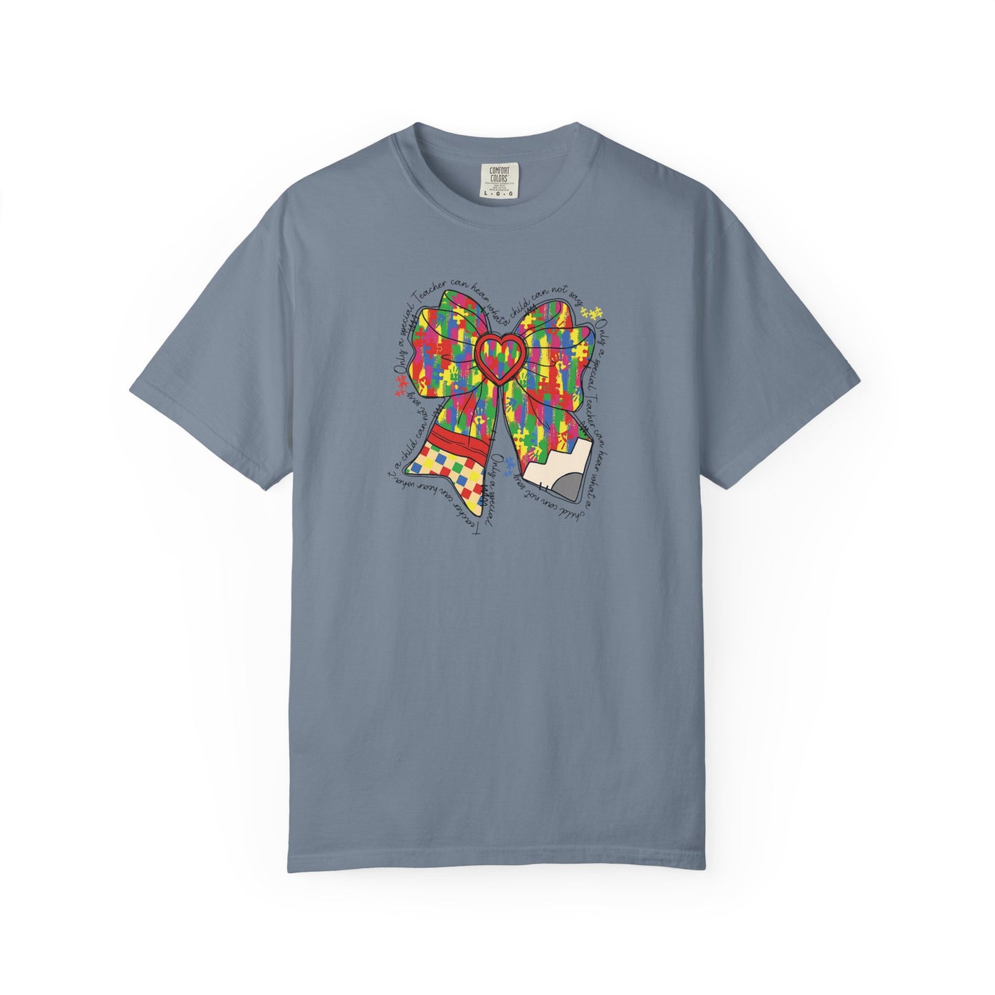 Comfort Colors Special Education Bow T-Shirt , Unisex Garment-Dyed Tee, Casual Wear, Gift for Her, Holiday Apparel