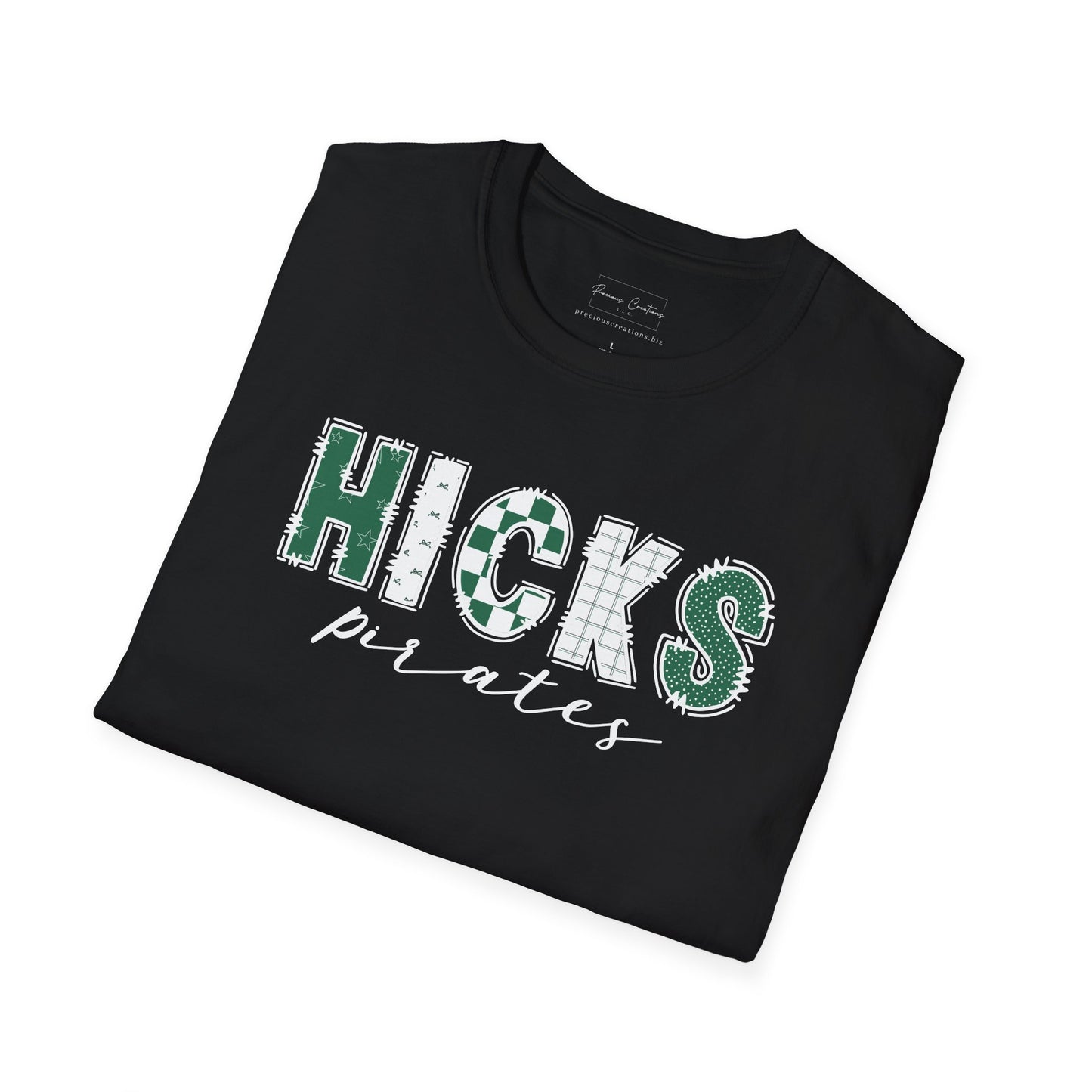 Gildan Hicks Pirates Unisex Softstyle T-Shirt, Cute Graphic Tee, Team Spirit Shirt, Casual Wear, Gift for Fans