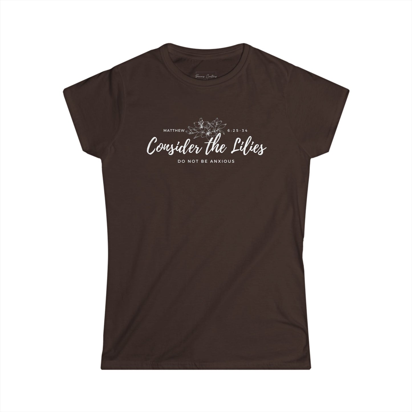 Gildan Inspirational Women's Tee - Consider the Lilies, Motivational Tshirt, Gift for Her, Faith Based Apparel, Christian Clothing, [...]