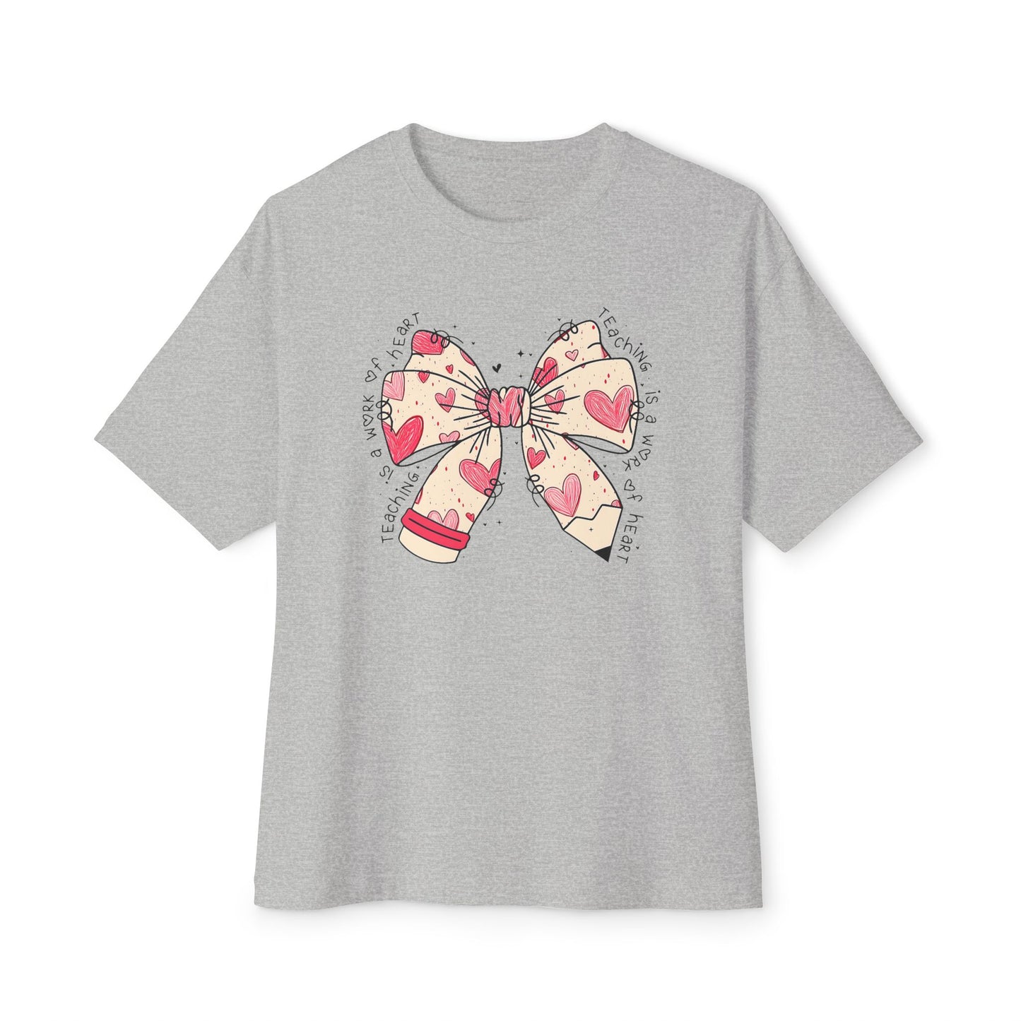 Bella + Canvas Teaching is a Work of Heart Unisex Oversized Boxy Tee