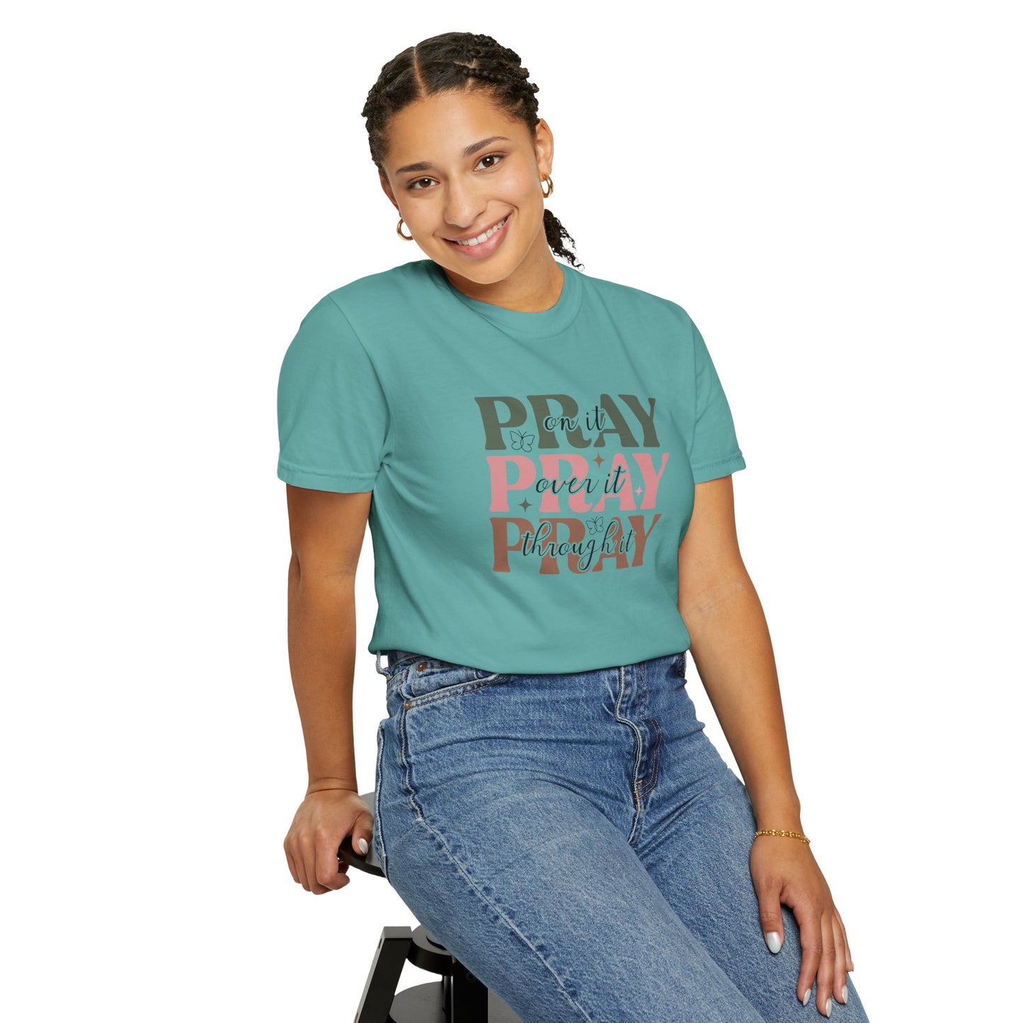 Pray About It Unisex Garment-Dyed T-shirt | Inspirational Tee, Faith Shirt, Casual Wear, Gift for Christians, Spiritually Uplifting Apparel