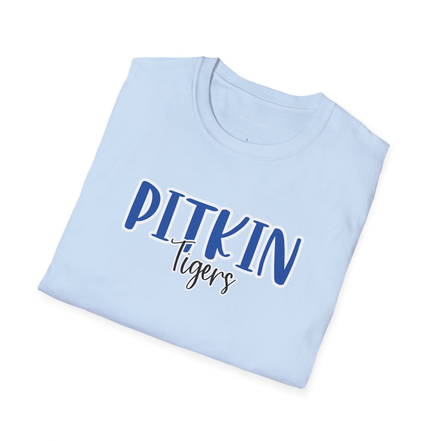 Gildan Pitkin Tigers Style 2 Unisex Softstyle T-Shirt, Cute Graphic Tee, Team Spirit Shirt, Casual Wear, Gift for Fans