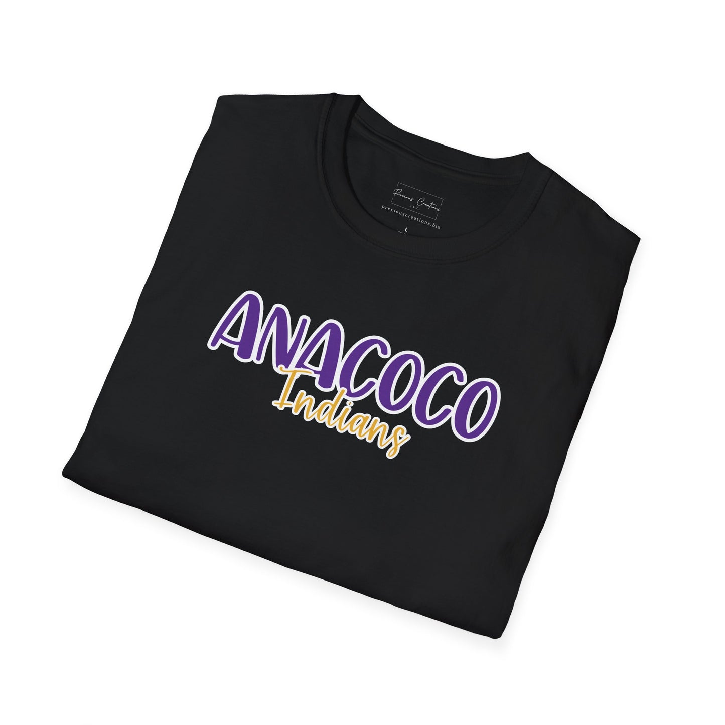 Gildan Anacoco Indians Style 2 Unisex Softstyle T-Shirt, Cute Graphic Tee, Team Spirit Shirt, Casual Wear, Gift for Fans