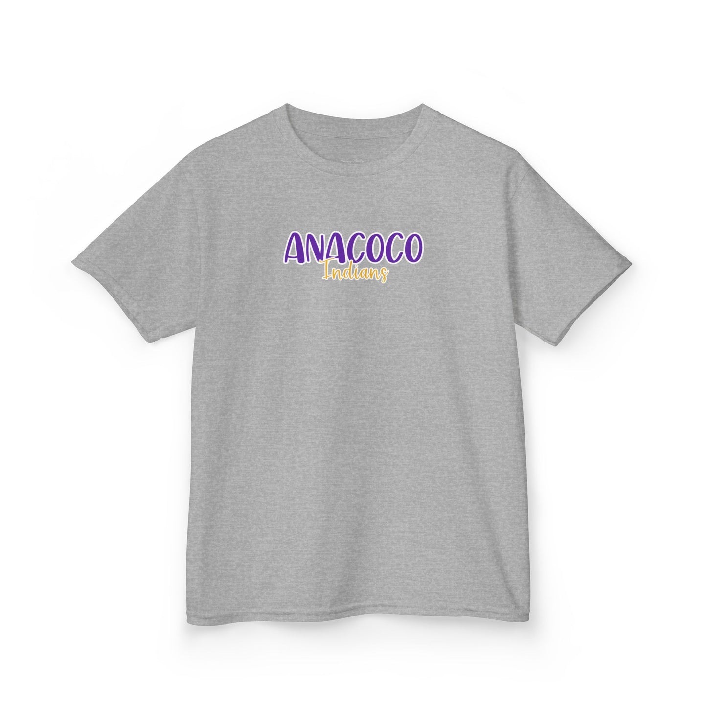 Gildan Kids Heavy Cotton Tee with Anacoco Indians Style 2 Design, Cute Children's T-Shirt, School Spirit Apparel, Gift for Young Fans, Sporty Kids Wear