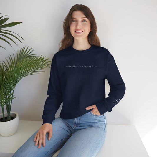 Gildan Make Heaven Crowded Minimalist Inspirational Crewneck Sweatshirt | Unisex, Cozy Fashion, Gift for Her, Casual Wear, Comfort Sweatshirt