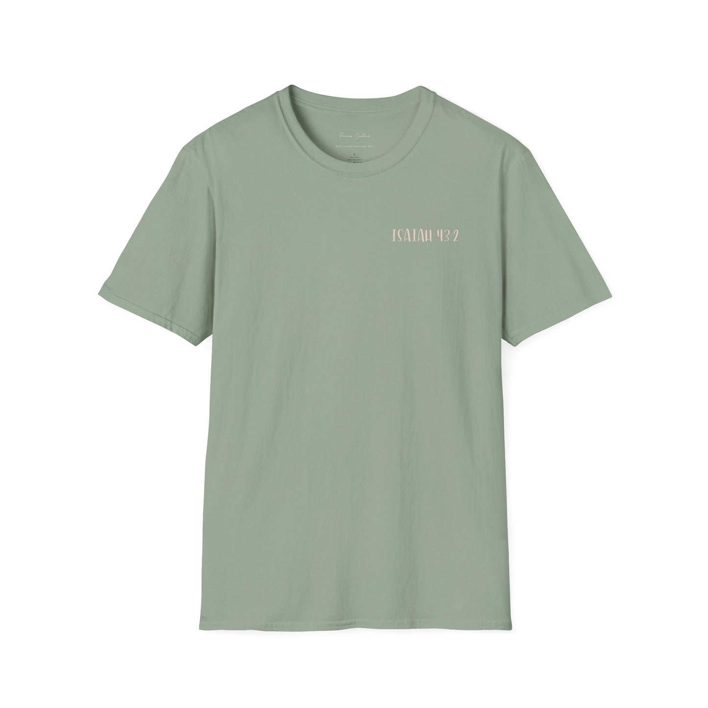 Gordy Fundraiser- Gildan Isaiah 43:2 Unisex Softstyle T-Shirt, Eco-Friendly Tee, Casual Wear, Gift for Nature Lovers, Ocean Theme Shirt, Inspirational Quote Top