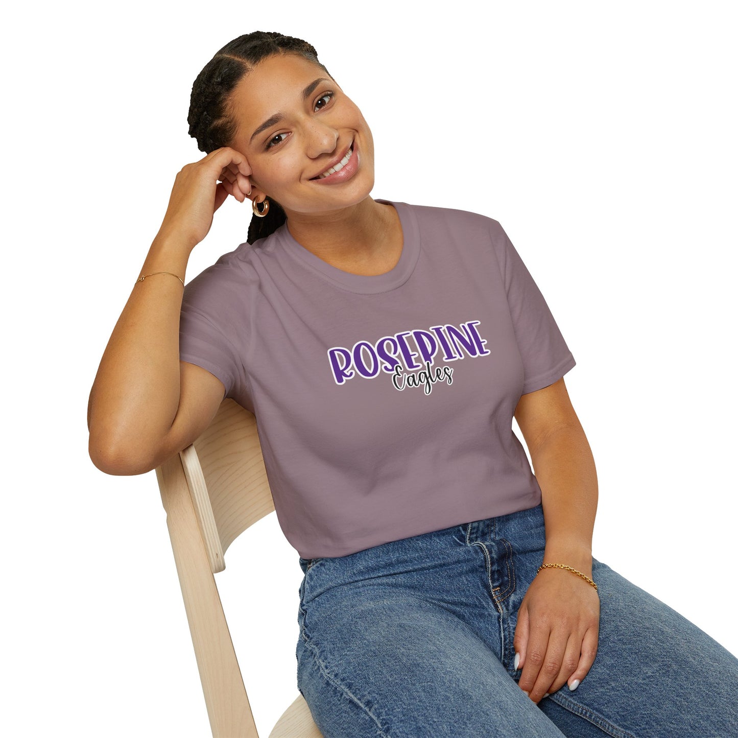 Gildan Rosepine Eagles Style 2 Unisex Softstyle T-Shirt, Cute Graphic Tee, Team Spirit Shirt, Casual Wear, Gift for Fans