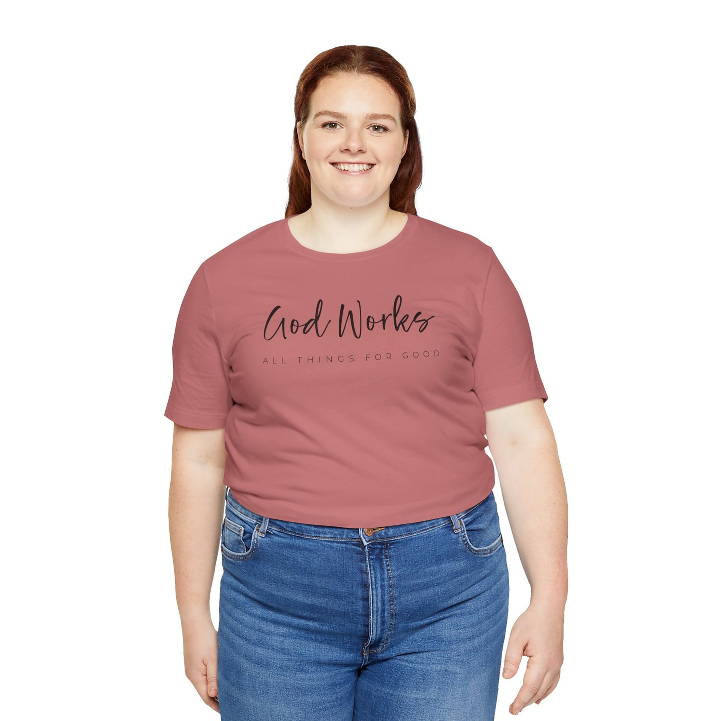 Bella + Canvas Inspirational Graphic Tee - God Works, Faith-Based Shirt, Casual Wear, Gift for Believers, Christian Apparel, Everyday Comfort