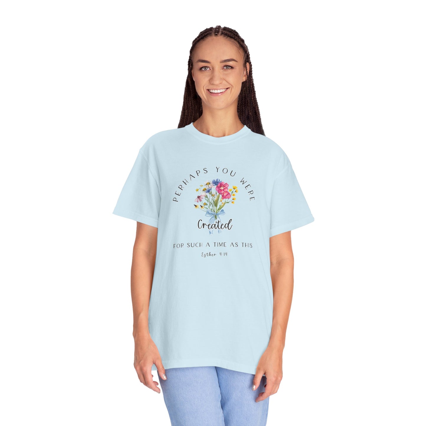 Comfort Colors Esther 4:14 Light colors Inspirational Floral T-Shirt, Unisex Garment-Dyed Tee, Perfect Gift, Spiritual Apparel, Thoughtful Quote Shirt, Everyday Wear