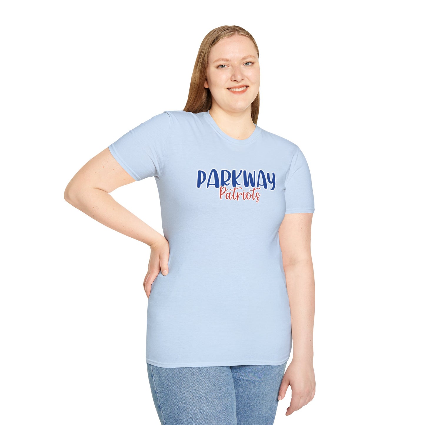 Gildan Parkway Patriots Style 2 Unisex Softstyle T-Shirt, Cute Graphic Tee, Team Spirit Shirt, Casual Wear, Gift for Fans