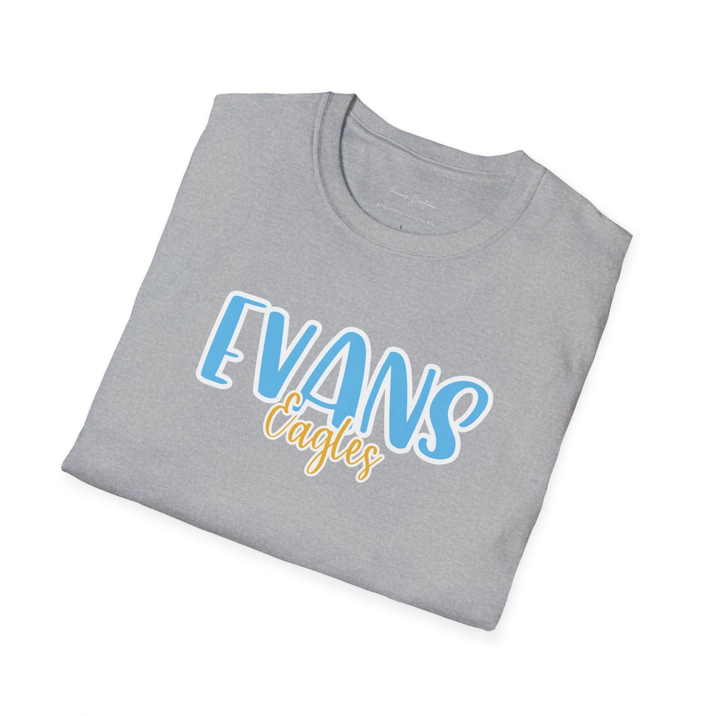 Gildan Evans Eagles Style 2 Unisex Softstyle T-Shirt, Cute Graphic Tee, Team Spirit Shirt, Casual Wear, Gift for Fans