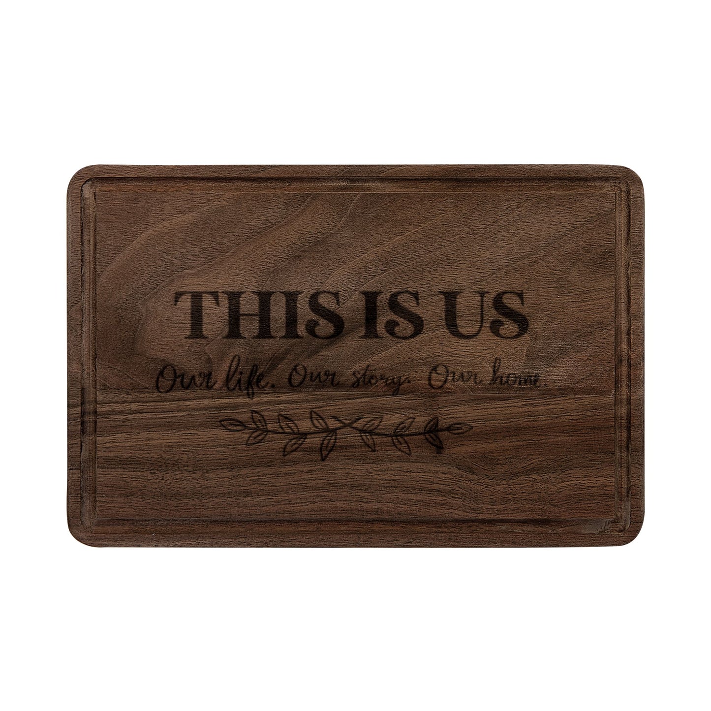 Personalized Wooden Cutting Board - "This Is Us" Engraved Kitchen Decor