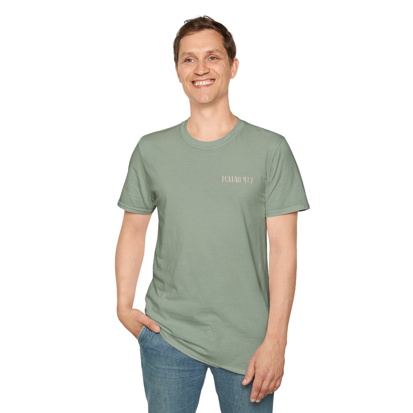 Gordy Fundraiser- Gildan Isaiah 43:2 Unisex Softstyle T-Shirt, Eco-Friendly Tee, Casual Wear, Gift for Nature Lovers, Ocean Theme Shirt, Inspirational Quote Top